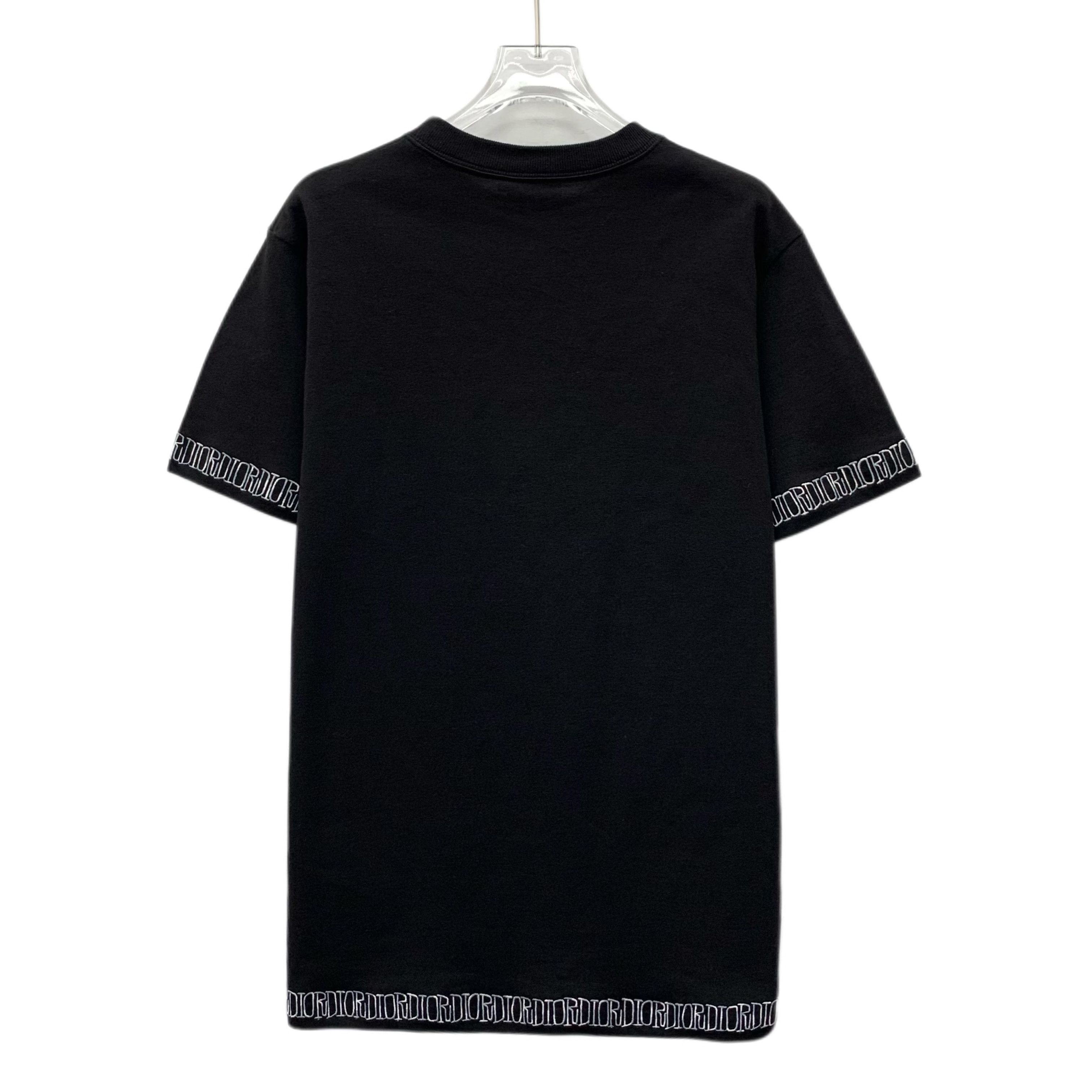 Dior Dior Black Cotton Logo Embroidered Trim T-Shirt (Size XS) Size US XS / EU 42 / 0 - 8 Thumbnail