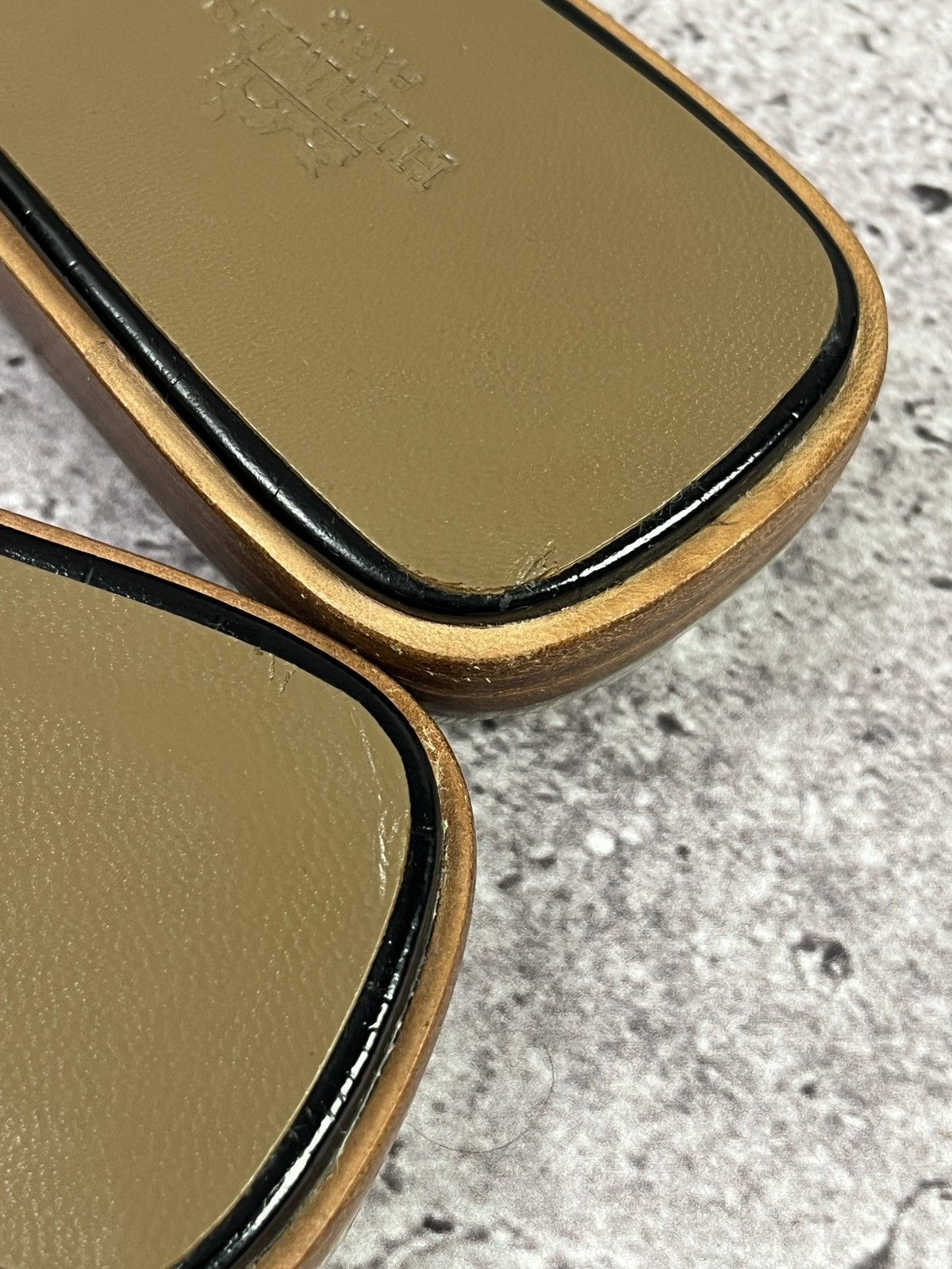 Hermes Hermès Oran 39 Black Croc Embossed Leather H Slide Flats 🇮🇹 Size US 9 / IT 39 - 7 Thumbnail