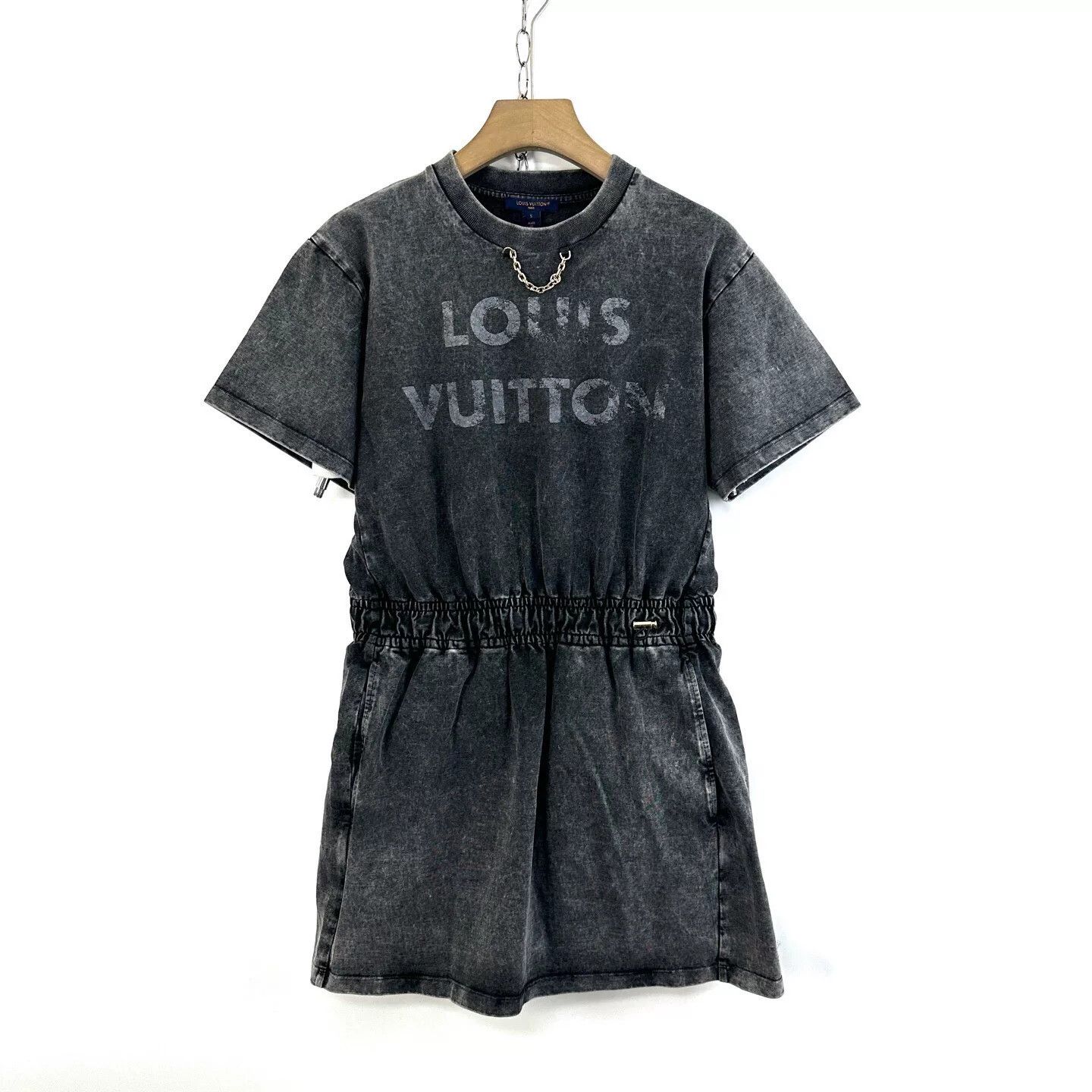 Louis Vuitton Louis Vuitton Grey Washed Distressed Waist-Cinched Dress Size S / US 4 / IT 40 - 1 Thumbnail