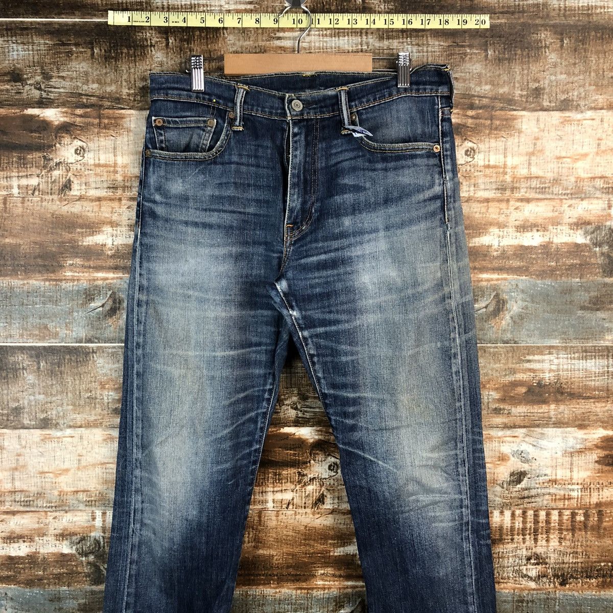 Levi's 513 Levis vintage faded Blue jeans Denim Pants #A2394 Size US 31 - 2 Thumbnail