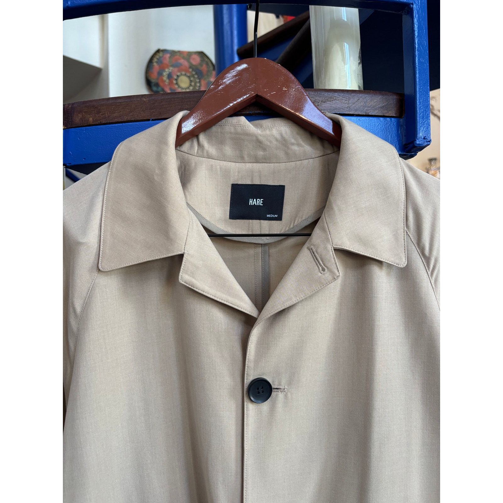 HARE HARE Beige Trench Coat Minimalist – Men’s M Size US M / EU 48-50 / 2 - 3 Thumbnail