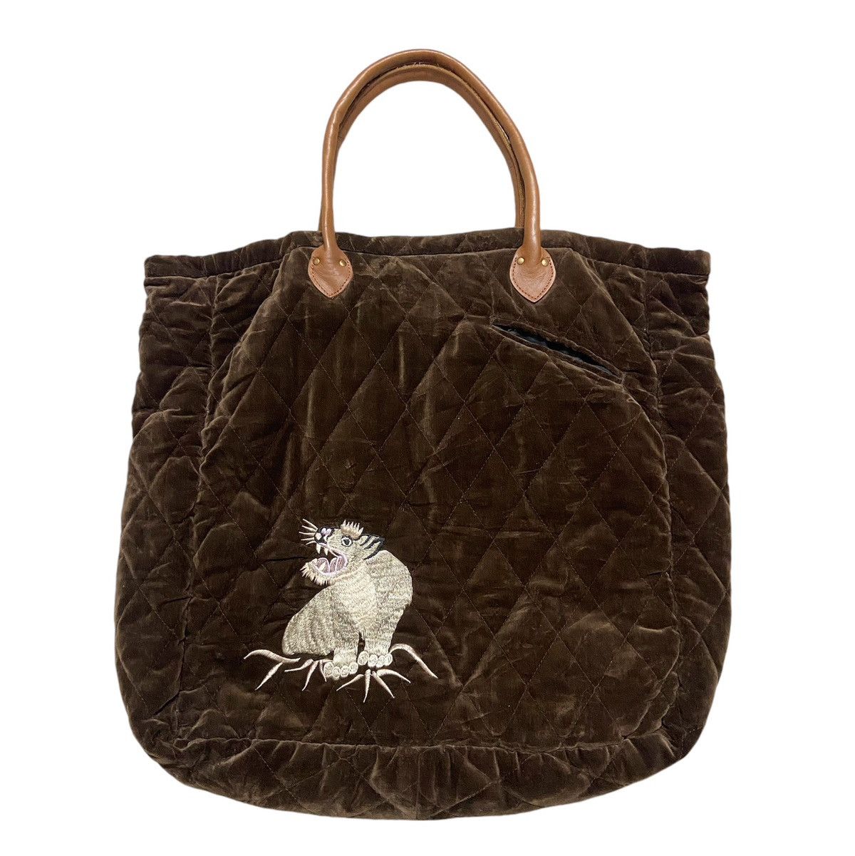 Toyo Enterprises Toto Enterprises Sukajan Quilted Velvet Tote Bag Size ONE SIZE - 2 Thumbnail