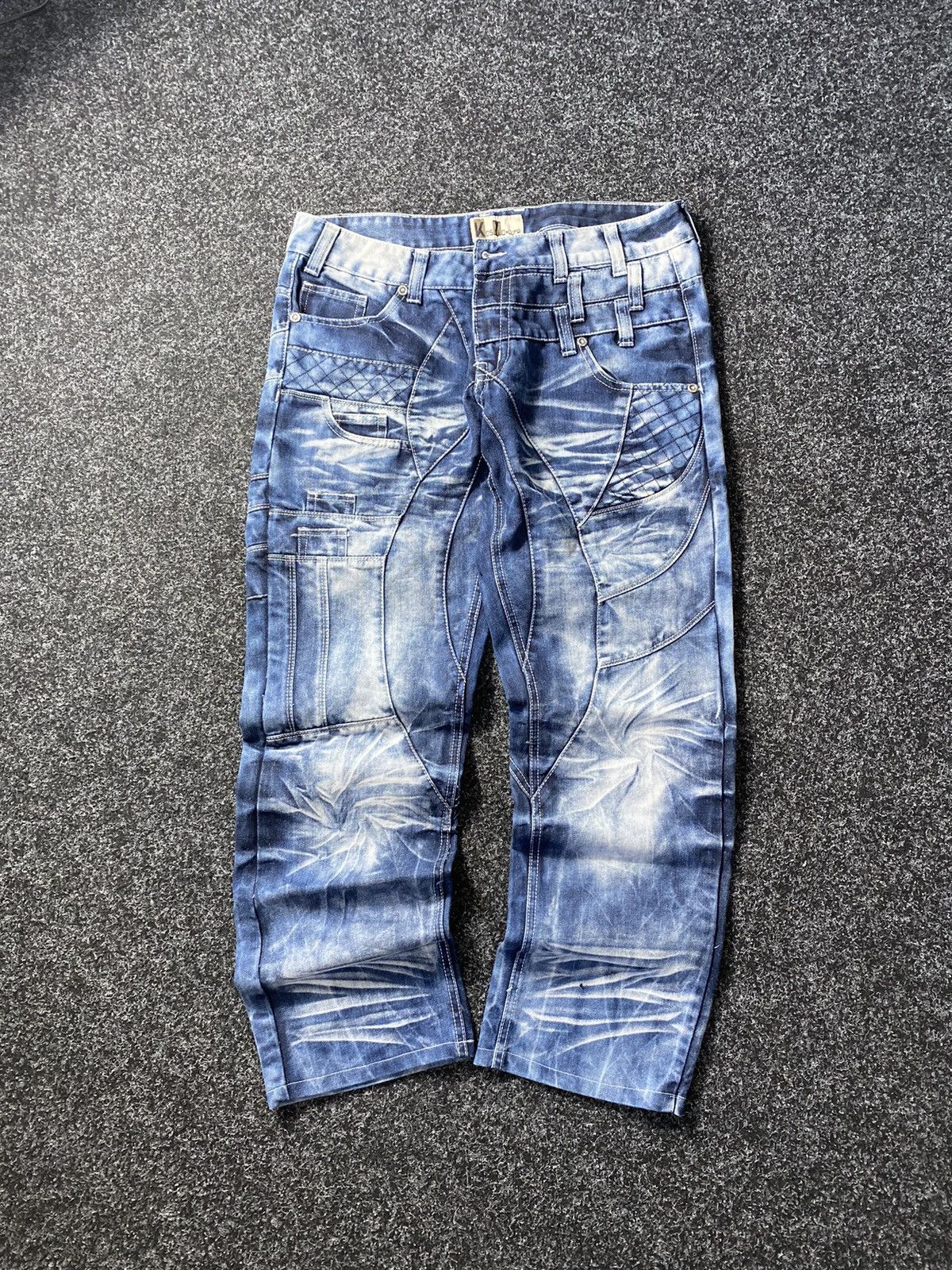 20471120 × Japanese Brand 🔥Japanese Kosmo Lupo Baggy Distressed Opium Punk Jeans Owens Size US 34 / EU 50 - 4 Thumbnail
