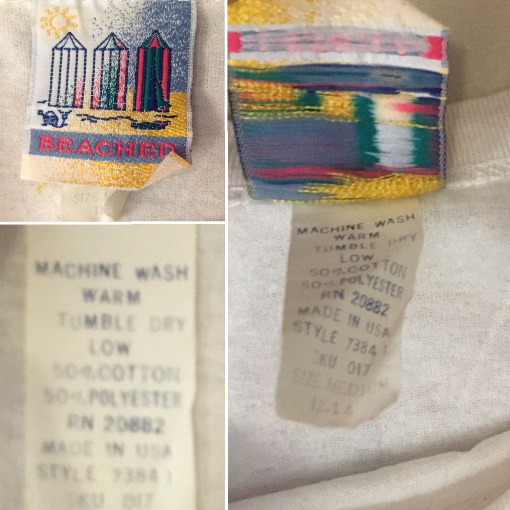 Vintage VINTAGE Beached T-Shirt Beach Theme Graphic Womens M White 1980s Crop Top Short Sleeve Polycotton United States Size M / US 6-8 / IT 42-44 - 7 Thumbnail