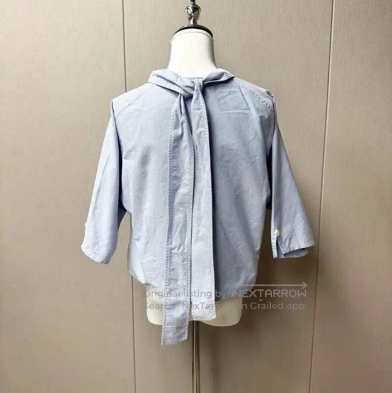 Thom Browne Thom Browne Stylish Blue Short Sleeve Blouse . Size M / US 6-8 / IT 42-44 - 2 Thumbnail
