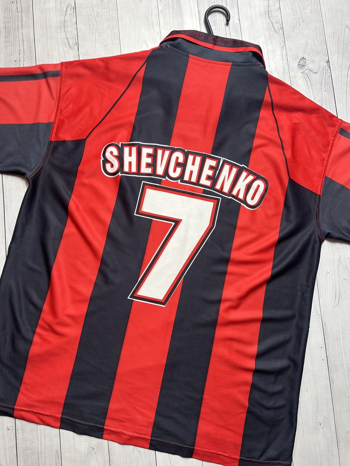 Vintage Vintage rare AC Milan 7 Shevchenko tee striped size XL Opel Size US XL / EU 56 / 4 - 4 Thumbnail