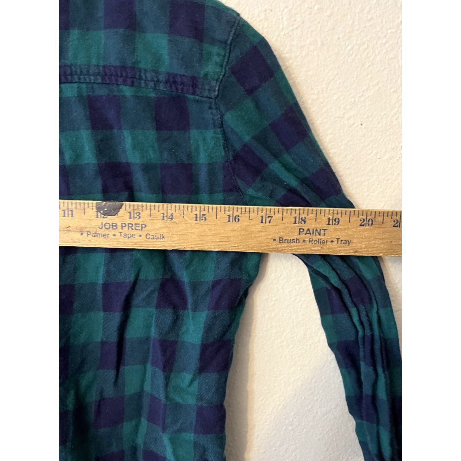 H&M H&M Shirt Women Size 2 Green Plaid Button Up Collared Long Sleeve Cotton Casual Size XS / US 0-2 / IT 36-38 - 5 Thumbnail