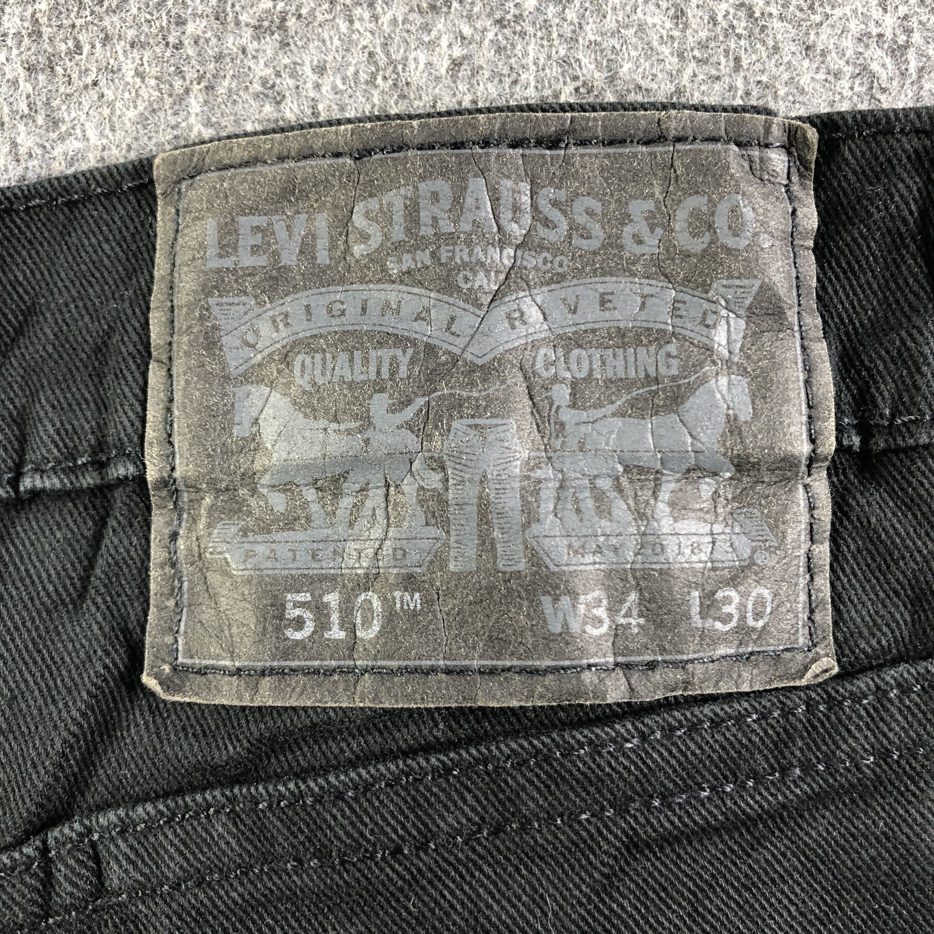 Levi's Vintage Faded Black Levis 510 Jeans-J3043 Size US 35 - 5 Thumbnail