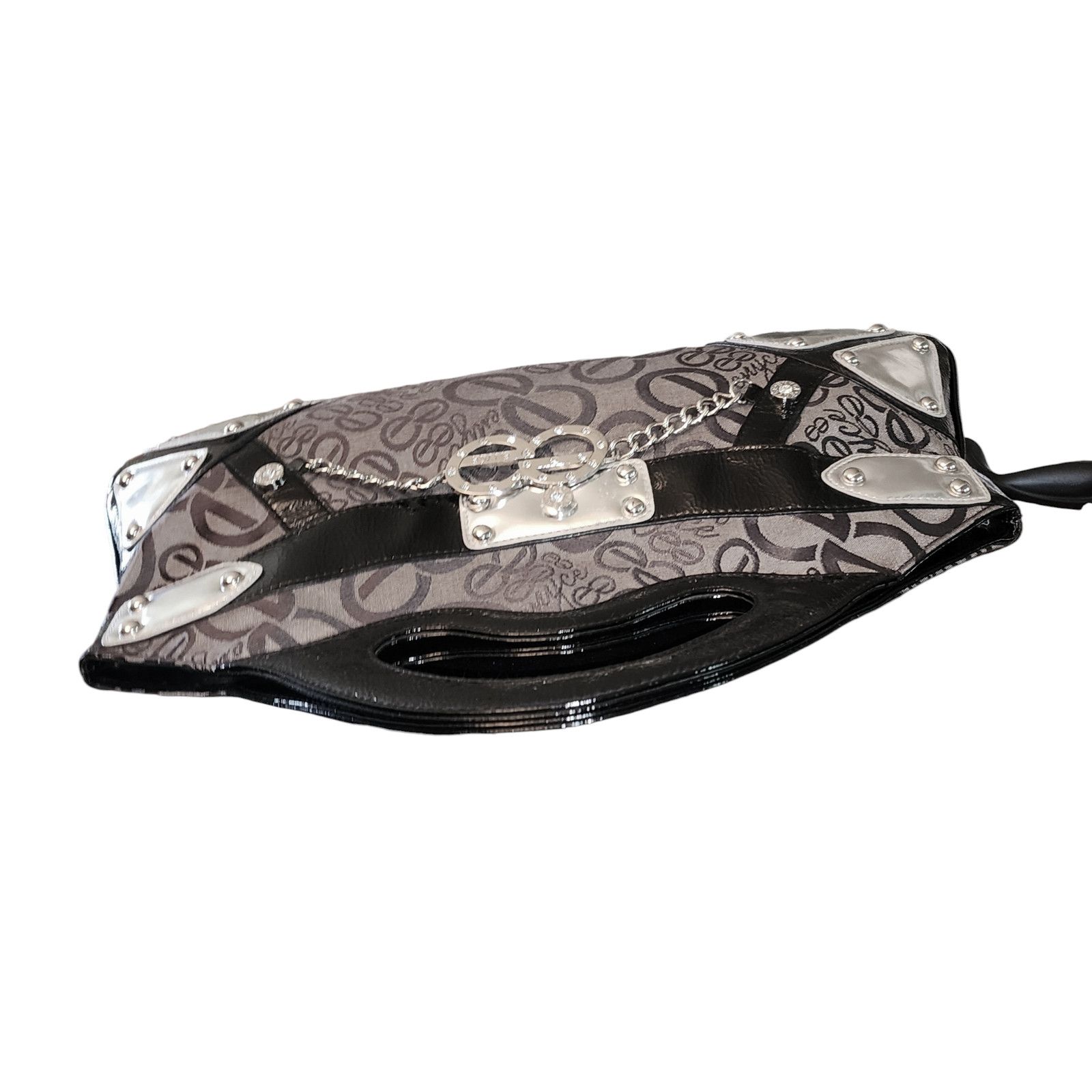 Enyce Enyce canvas patent leather clutch evening bag purse handbag Size ONE SIZE - 8 Thumbnail