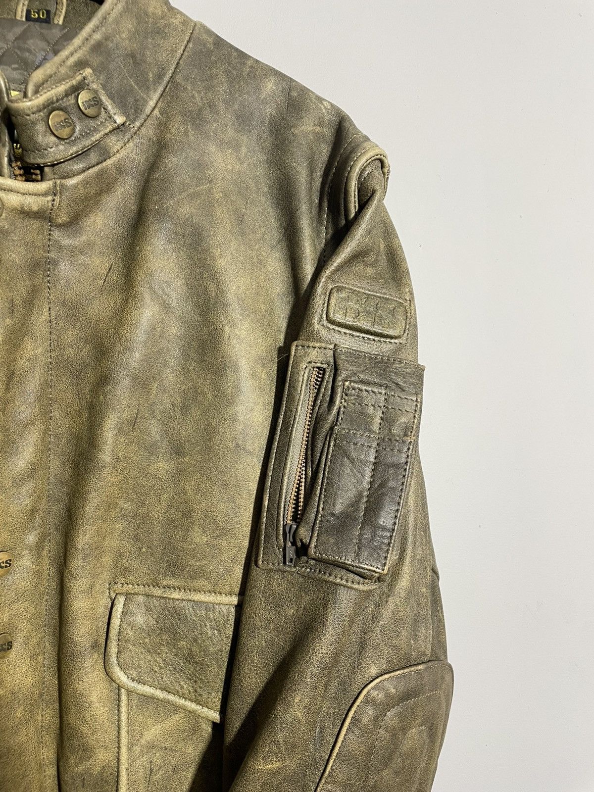 Japanese Brand × Vintage Vintage IXS Leather MA-1 style Bomber Jacket Avant Gard Size US M / EU 48-50 / 2 - 10 Thumbnail