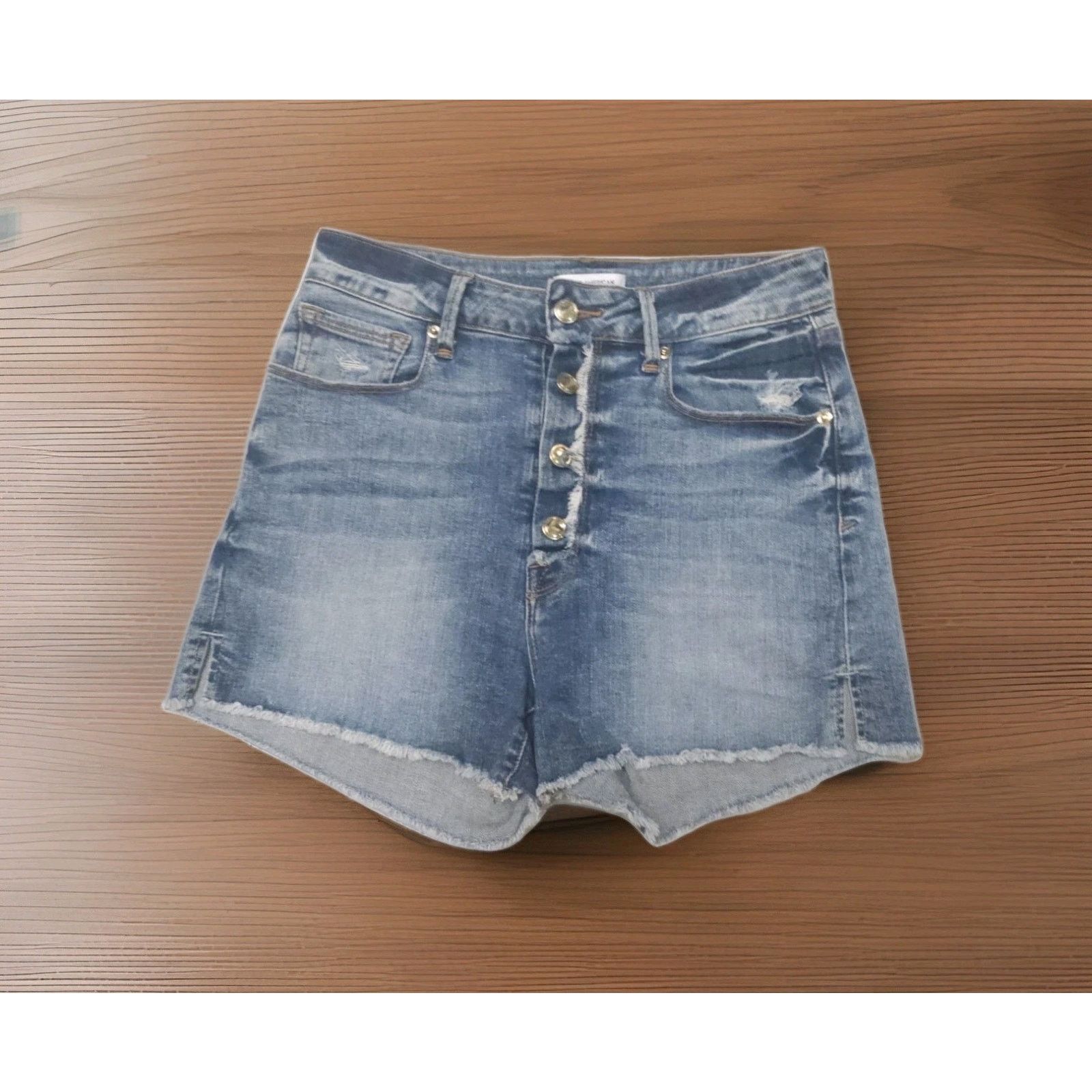 Good American Good American Button Fly High Rise Cutoff Frayed Hem 4/27 Size 27" / US 4 / IT 40 - 1 Thumbnail