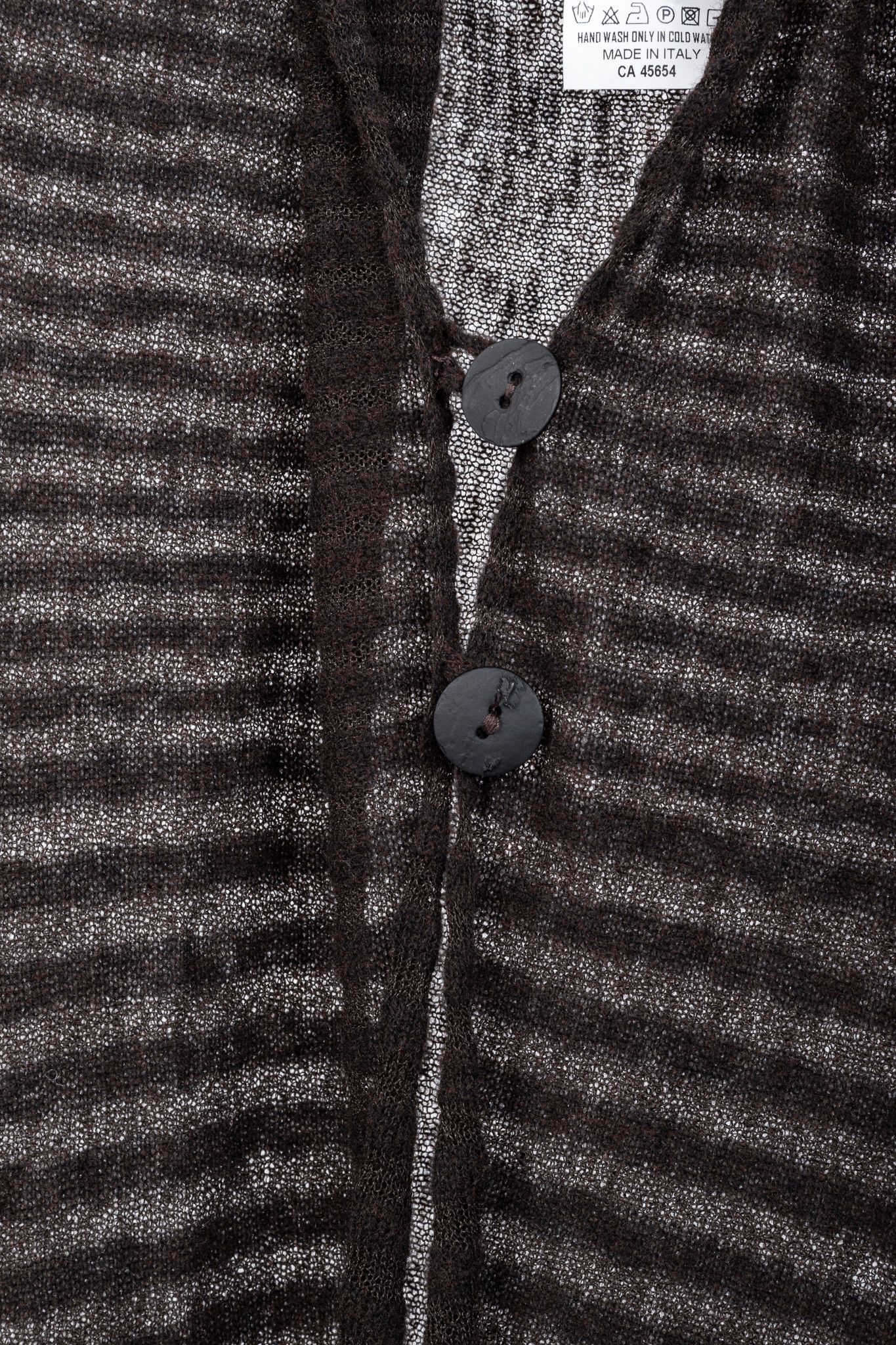 Sarah Pacini Sarah Pacini Brown Wool-Blend Burnout-Stripe Cardigan Size ONE SIZE - 8 Thumbnail