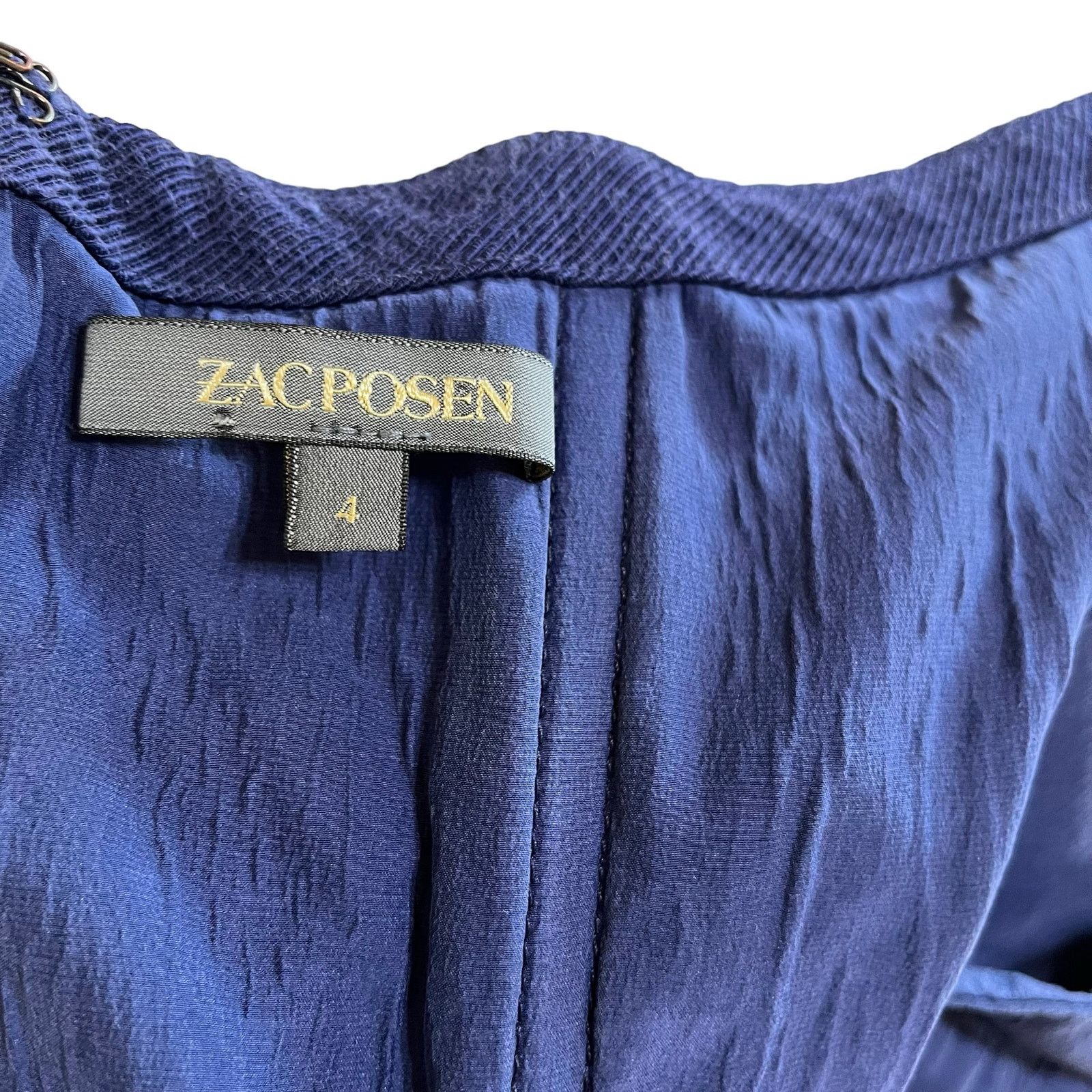 Zac Posen Zac Posen Navy Blue Halter-Neck Sheath Midi Mermaid Dress Size S / US 4 / IT 40 - 4 Thumbnail