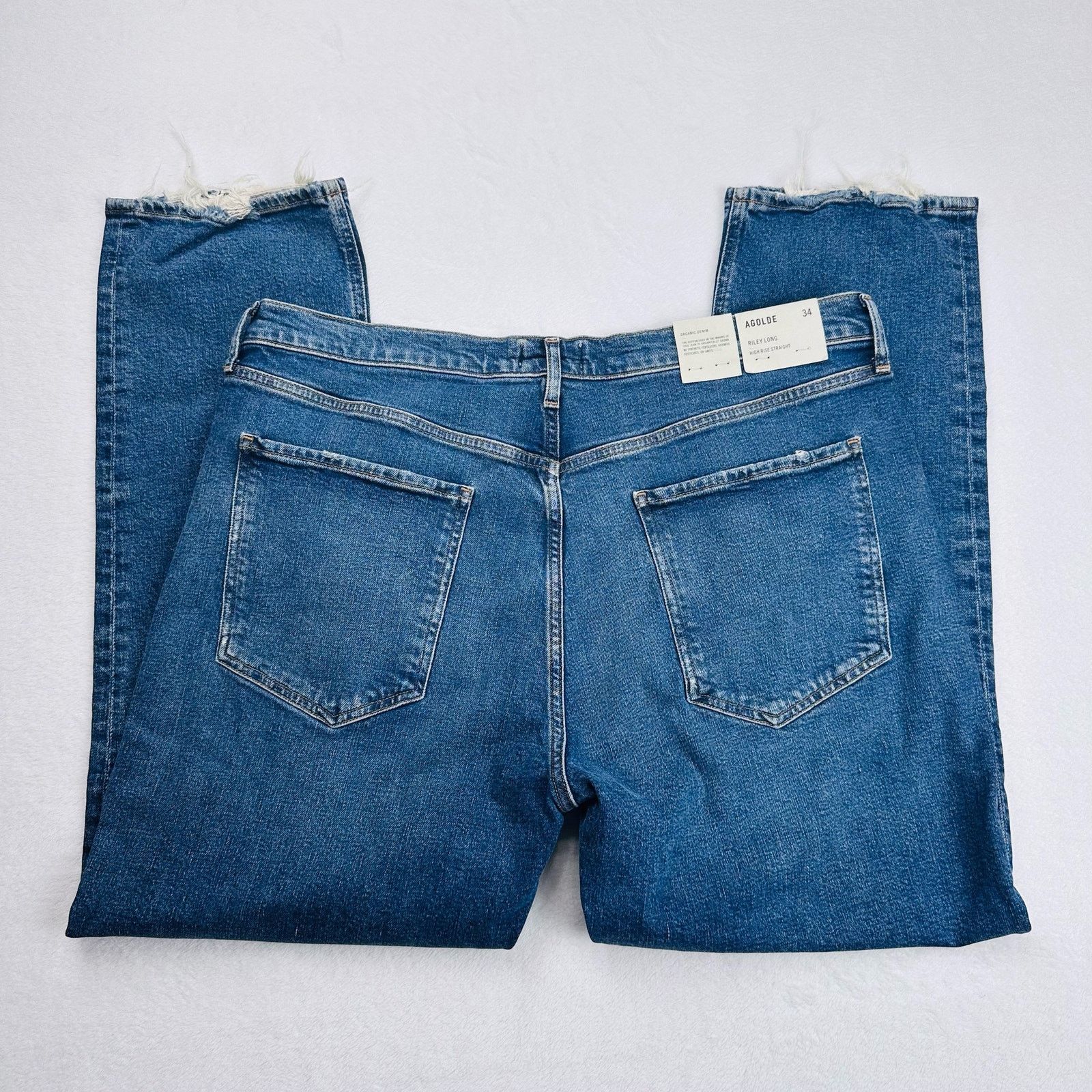 Agolde Agolde Women’s 34 (37x27) Riley Long High Rise Jeans Size 37" - 4 Thumbnail