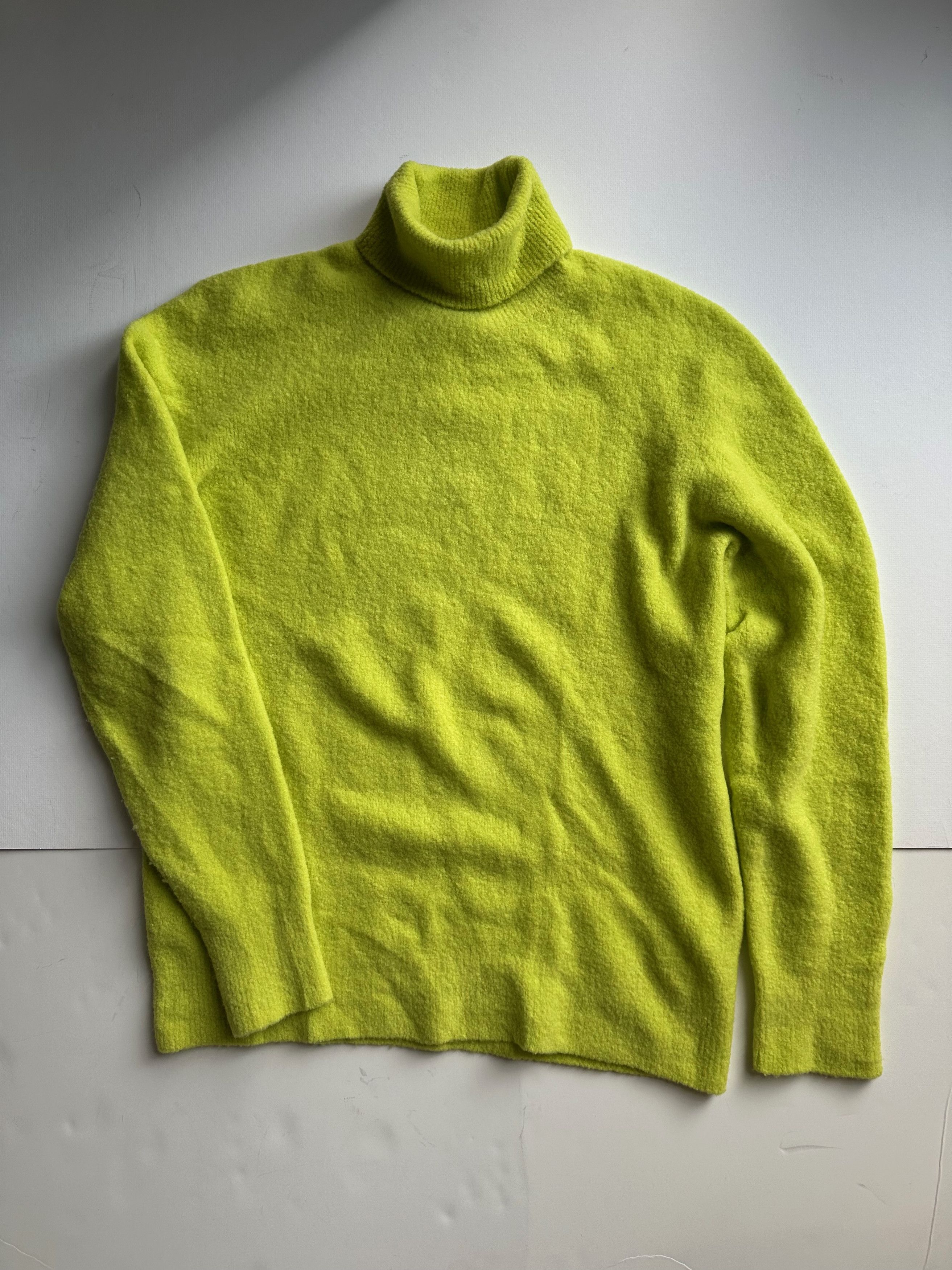 Roberto Collina Roberto Collina Wool-Blend Rollneck - Neon Lime - 54 (NWOT) Size US XXL / EU 58 / 5 - 1 Thumbnail
