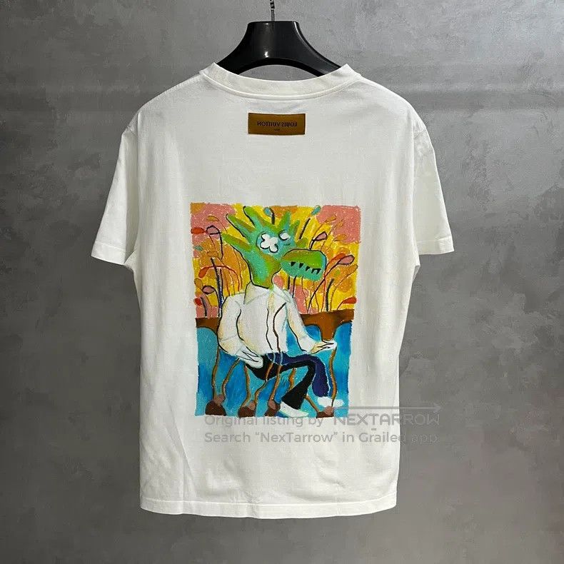 Louis Vuitton Louis Vuitton White Printed Crew Neck Pullover T-Shirt Size US M / EU 48-50 / 2 - 5 Thumbnail