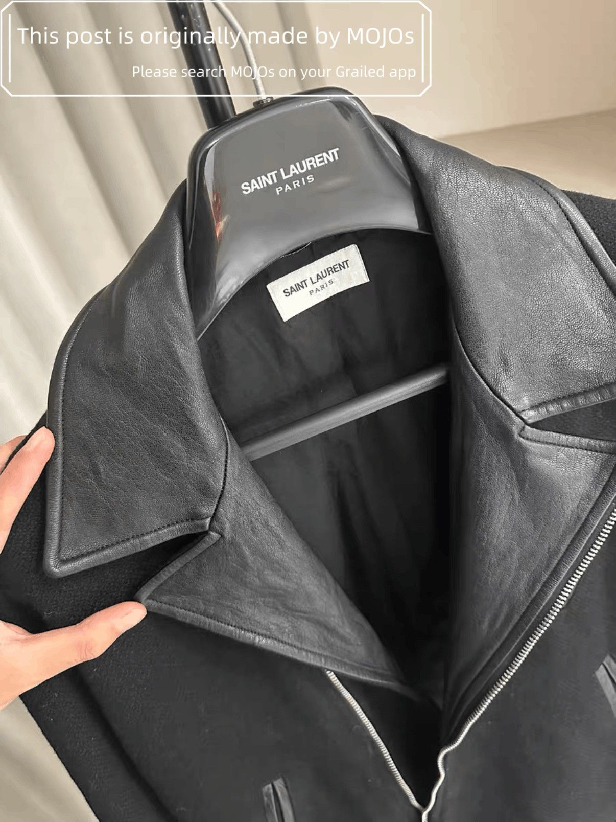 Saint Laurent Paris Sz 50 Saint Laurent Paris 14AW Leather Collar Rider Jacket Size US M / EU 48-50 / 2 - 3 Thumbnail