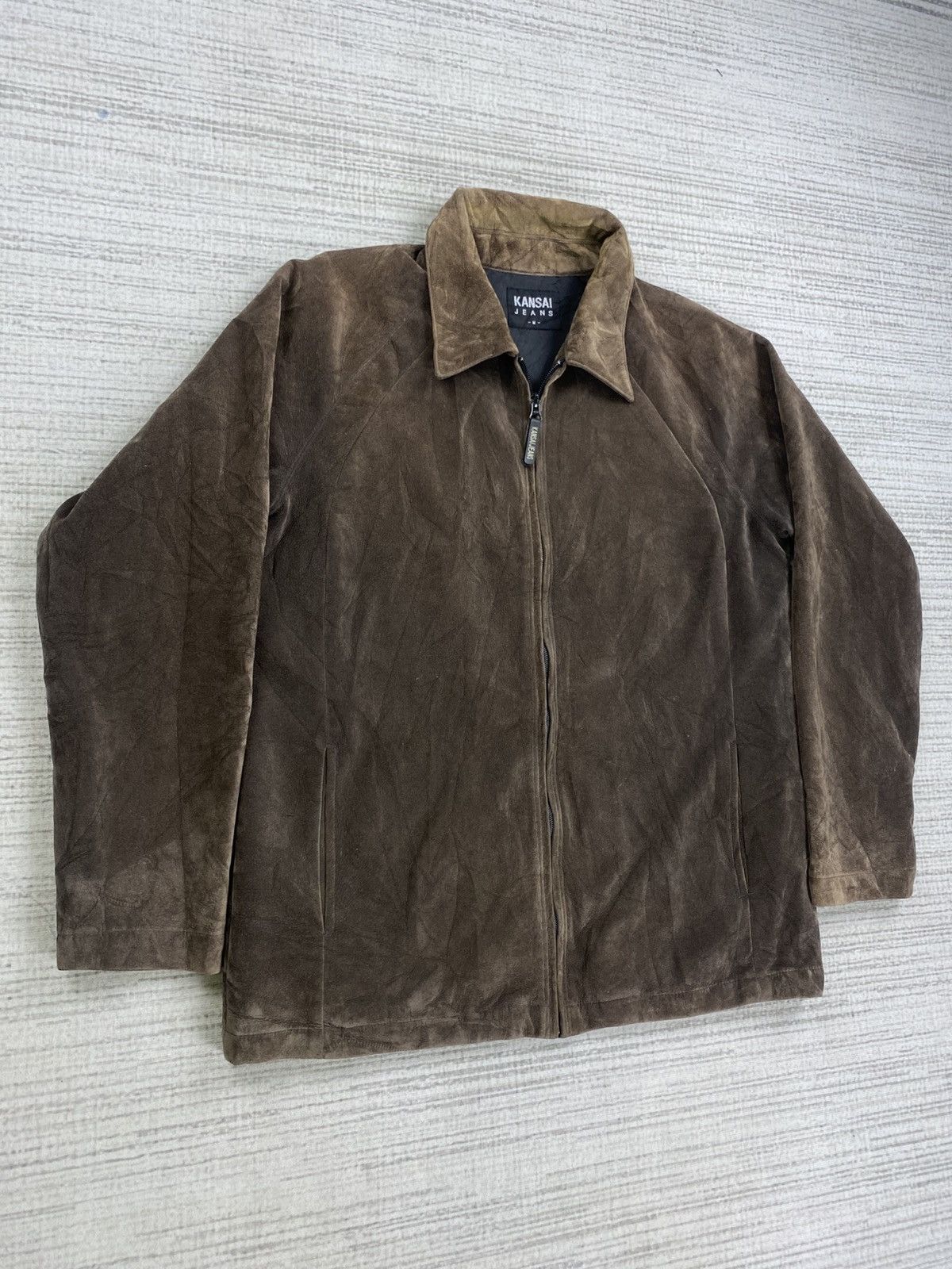 Kansai Yamamoto Vintage Kansai Yamamoto Jeans Suede Leather Zipper Jacket Size US M / EU 48-50 / 2 - 3 Thumbnail