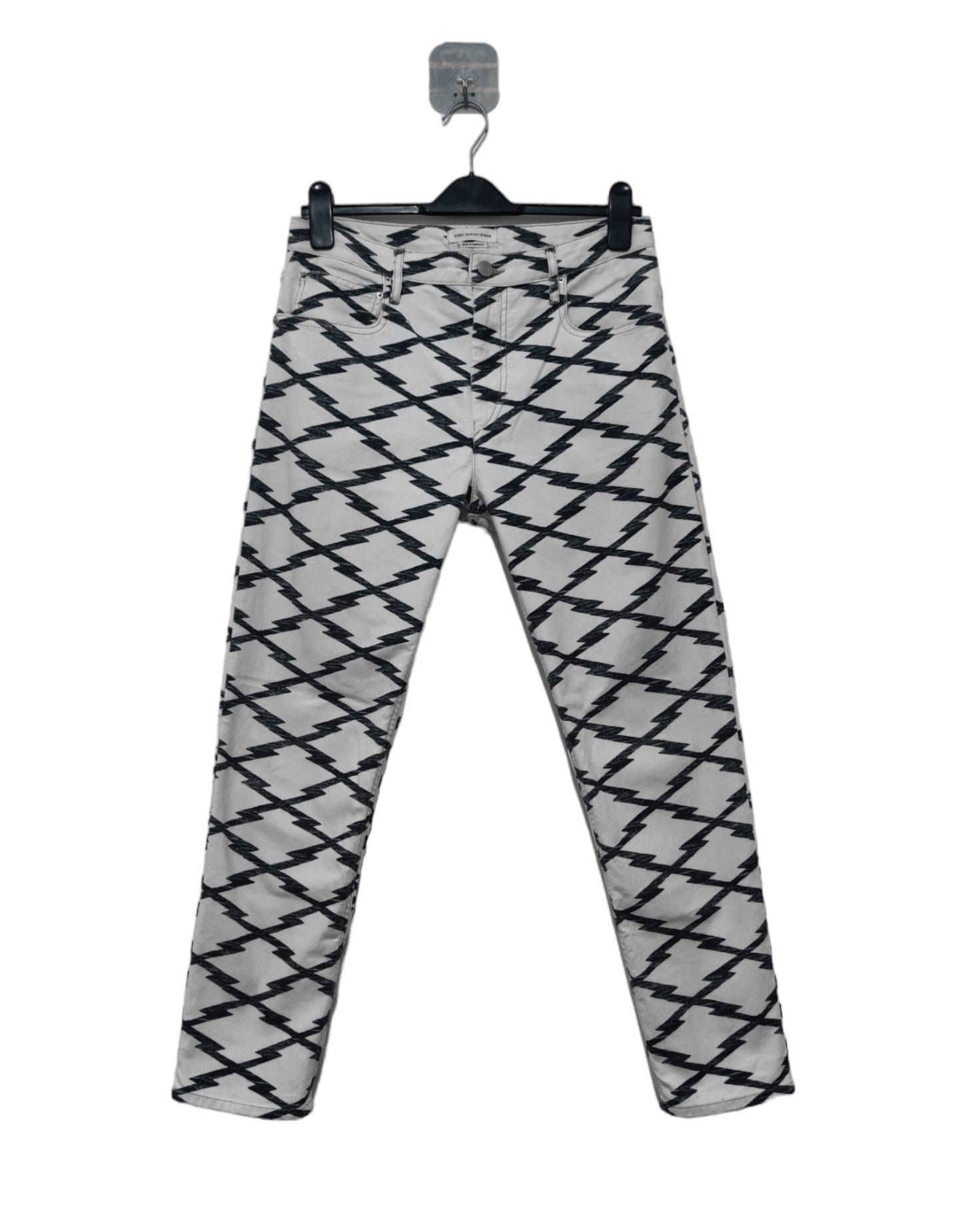 image of Isabel Marant Itoile Aztec Pattern Pants in White/Black, Men's (Size 31)