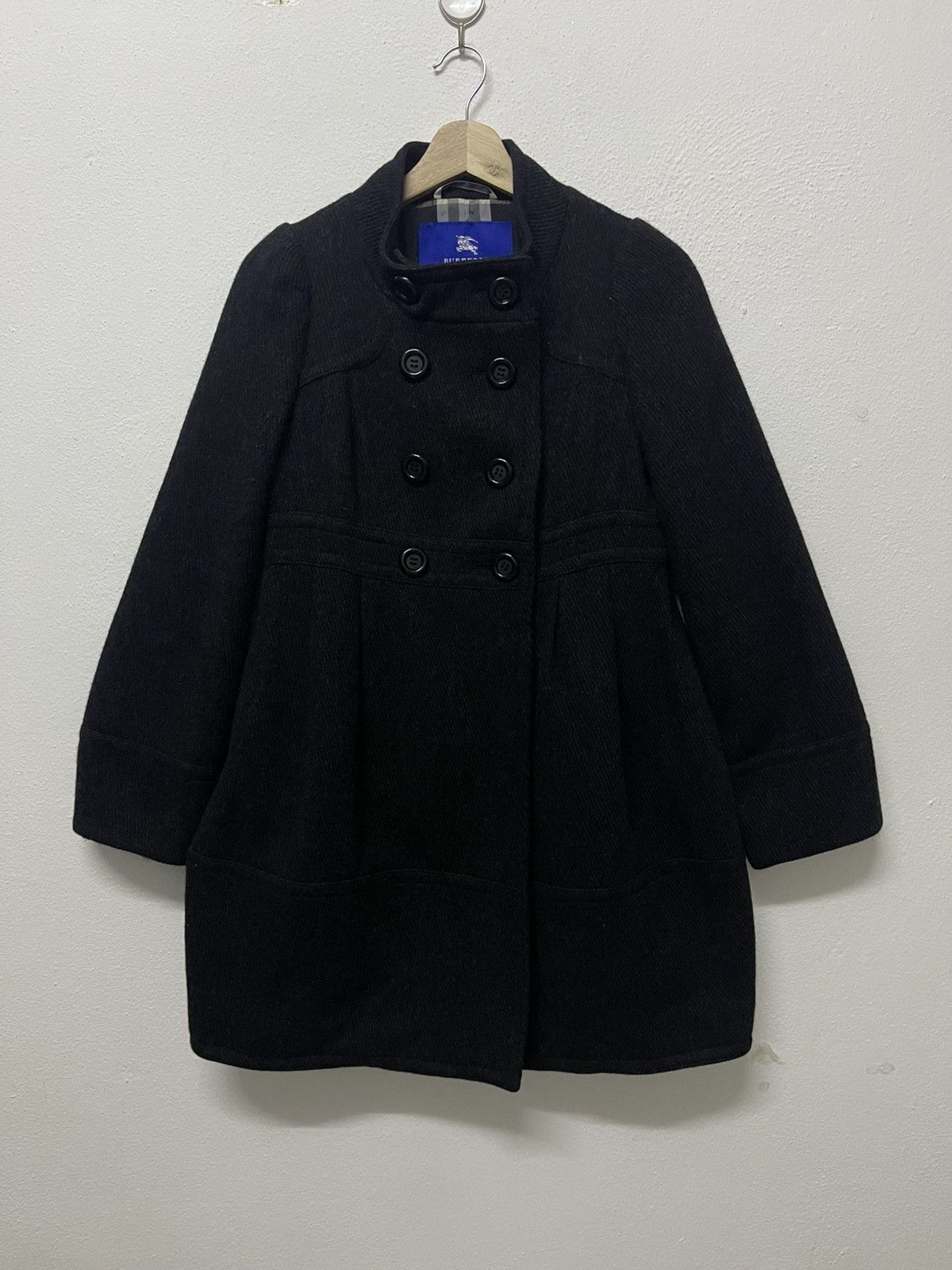 Burberry 2000s BURBERRY BLUE LABEL STAND COLLAR COAT LINEN NOVACHECK Size XS / US 0-2 / IT 36-38 - 1 Thumbnail