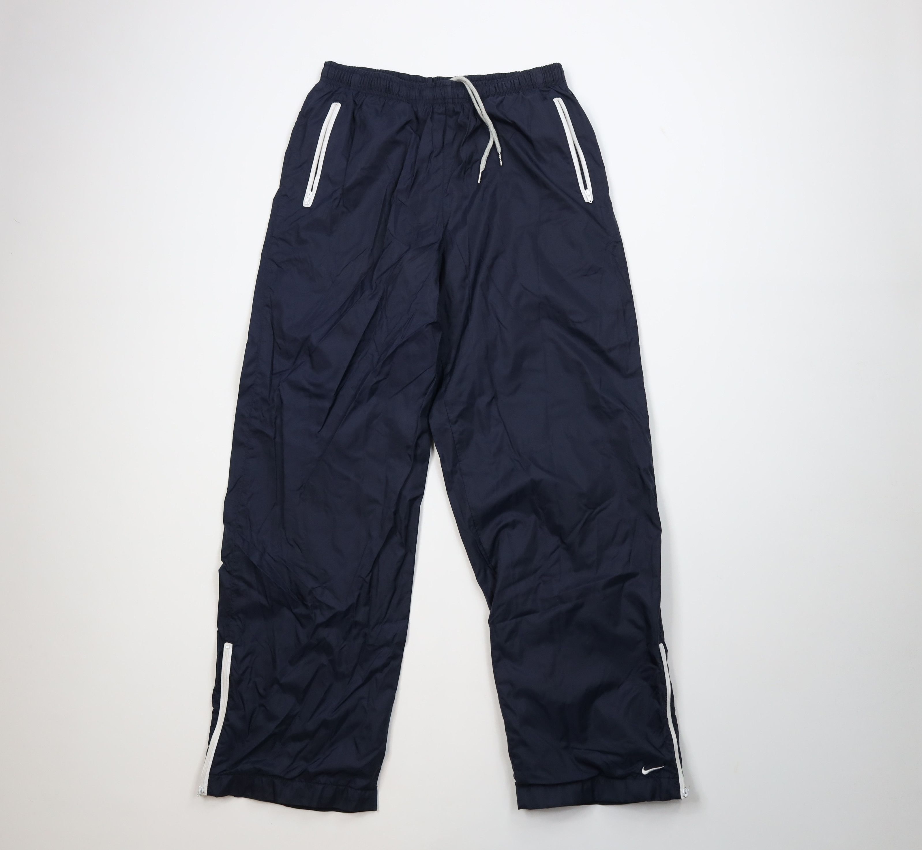 Nike Vintage 90s Nike Scott Mini Swoosh Lined Wide Leg Pants Blue Size 30" / US 8 / IT 44 - 1 Thumbnail