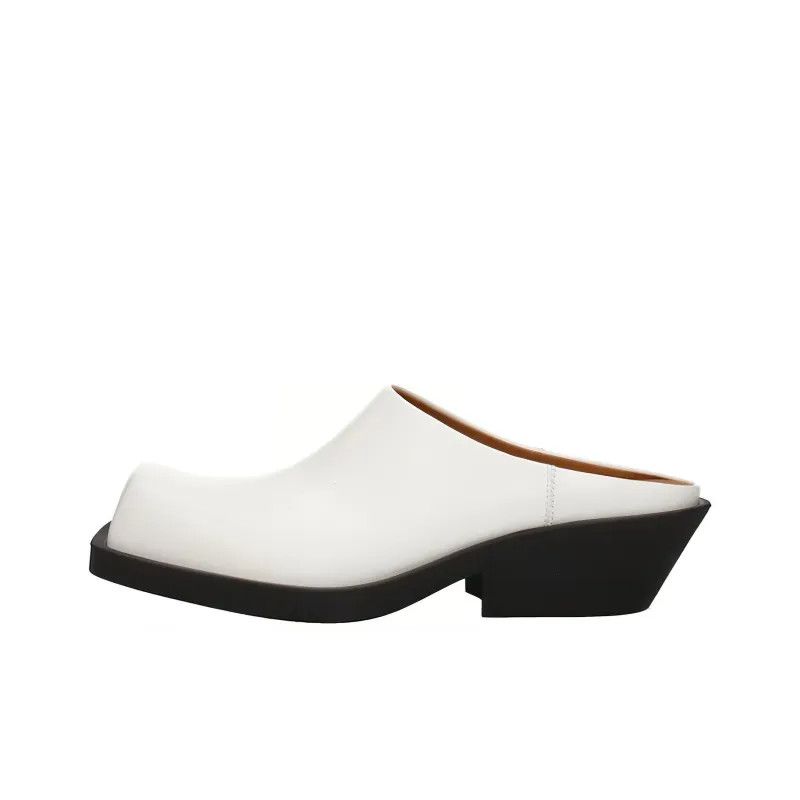 Marni o1y0225 Leather Mules in White Size US 8 / EU 41 - 1 Thumbnail