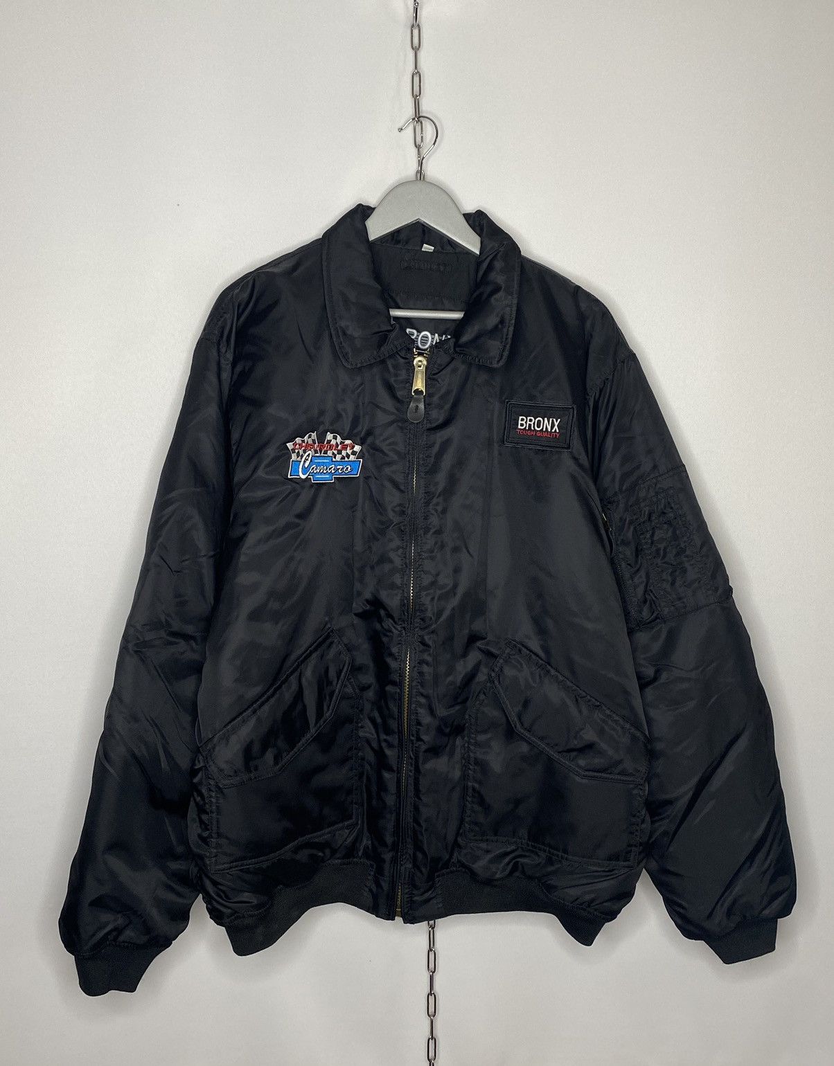 Vintage MA-1 Bronx “Chevrolet Camaro” Big Logo Bomber Jacket
