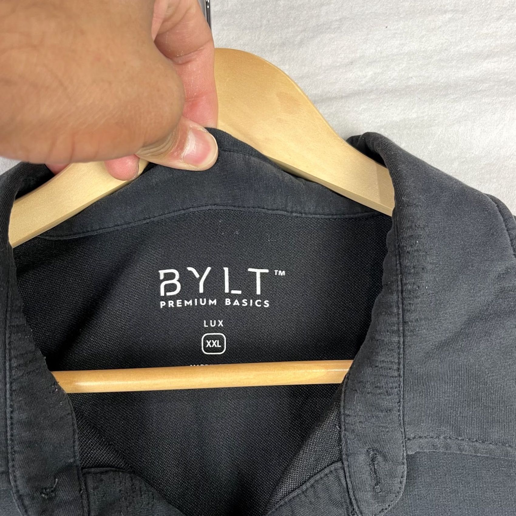 Vintage Bylt Polo Shirt 2XL Black Lux Button Up Collar Stretch Preppy Mens Size US XXL / EU 58 / 5 - 5 Thumbnail