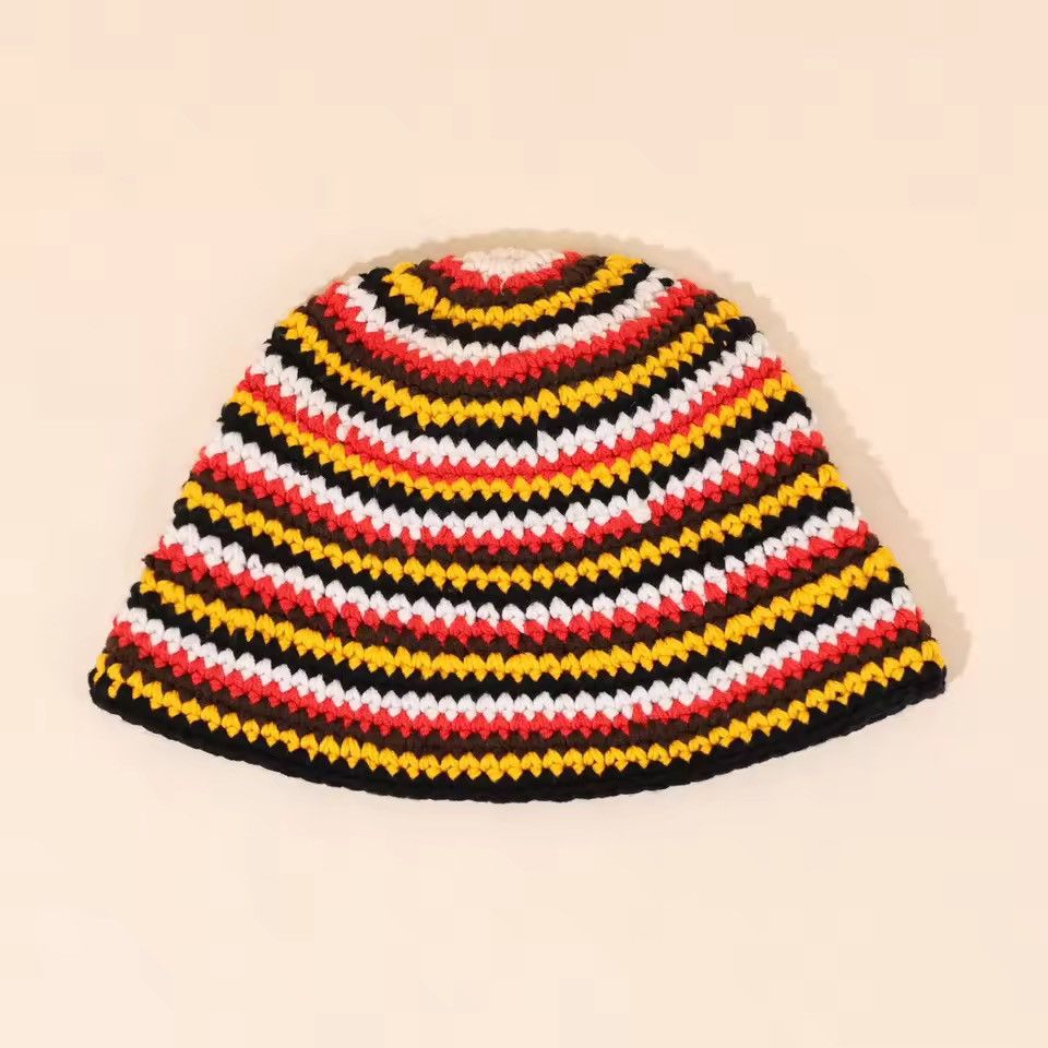Handmade Retro Striped Handmade Knitted Hat Size ONE SIZE - 2 Thumbnail