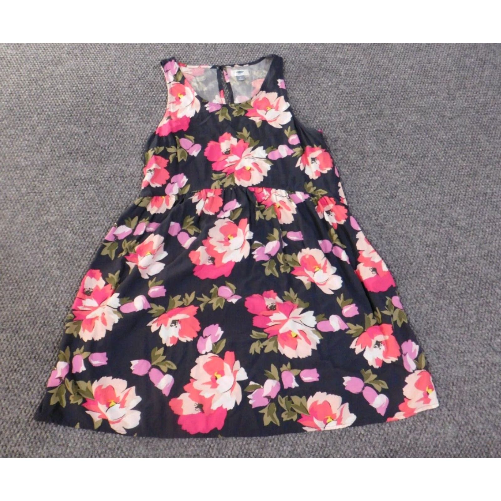 Old Navy Old Navy Sundress Womens Medium Blue Floral Sleeveless Rayon Viscose Knee Length Lined Casual Size M / US 6-8 / IT 42-44 - 2 Thumbnail