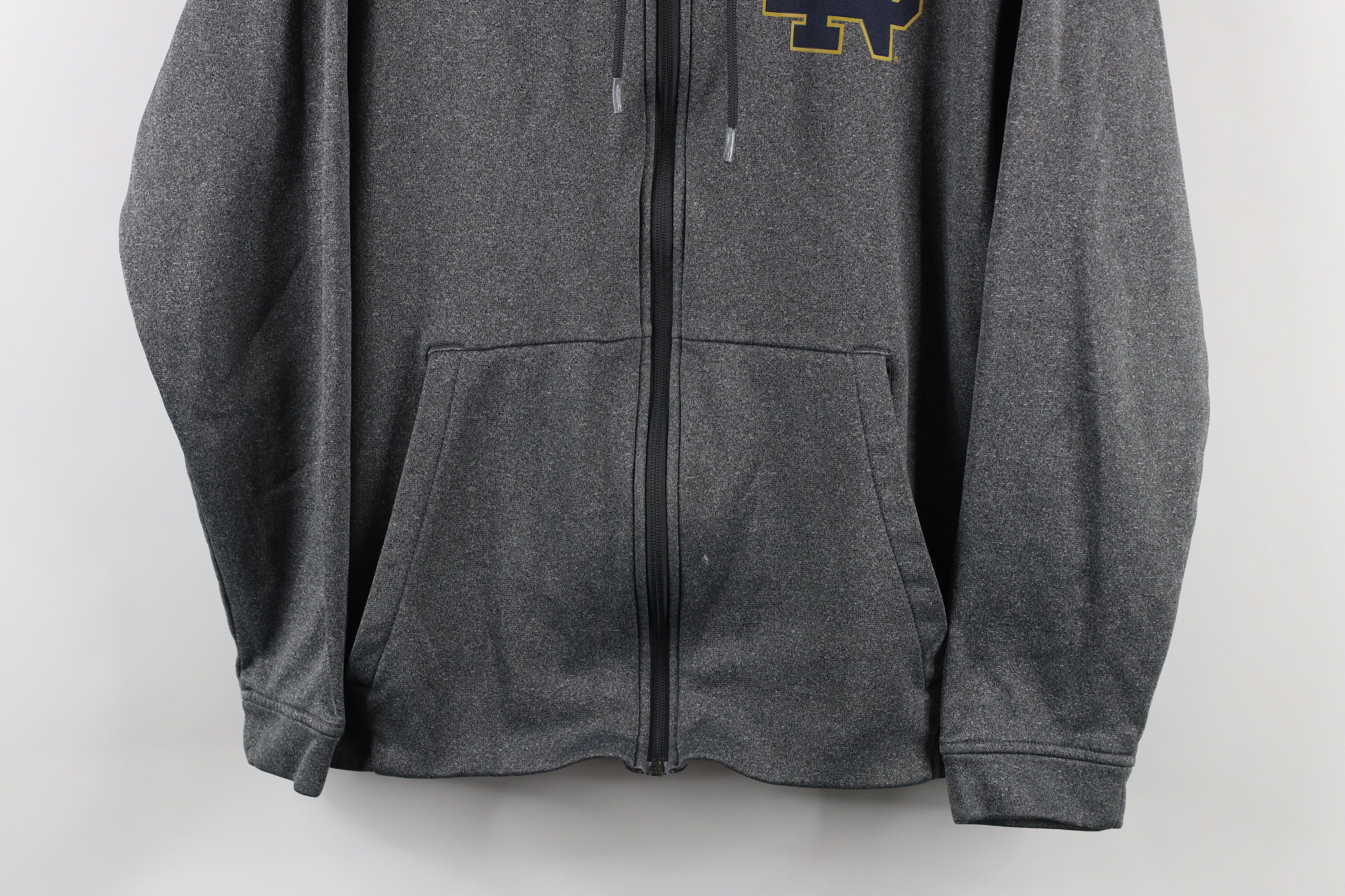 Under Armour × Vintage Under Armour Dame University Football Full Zip Hoodie Gray Size US L / EU 52-54 / 3 - 3 Thumbnail