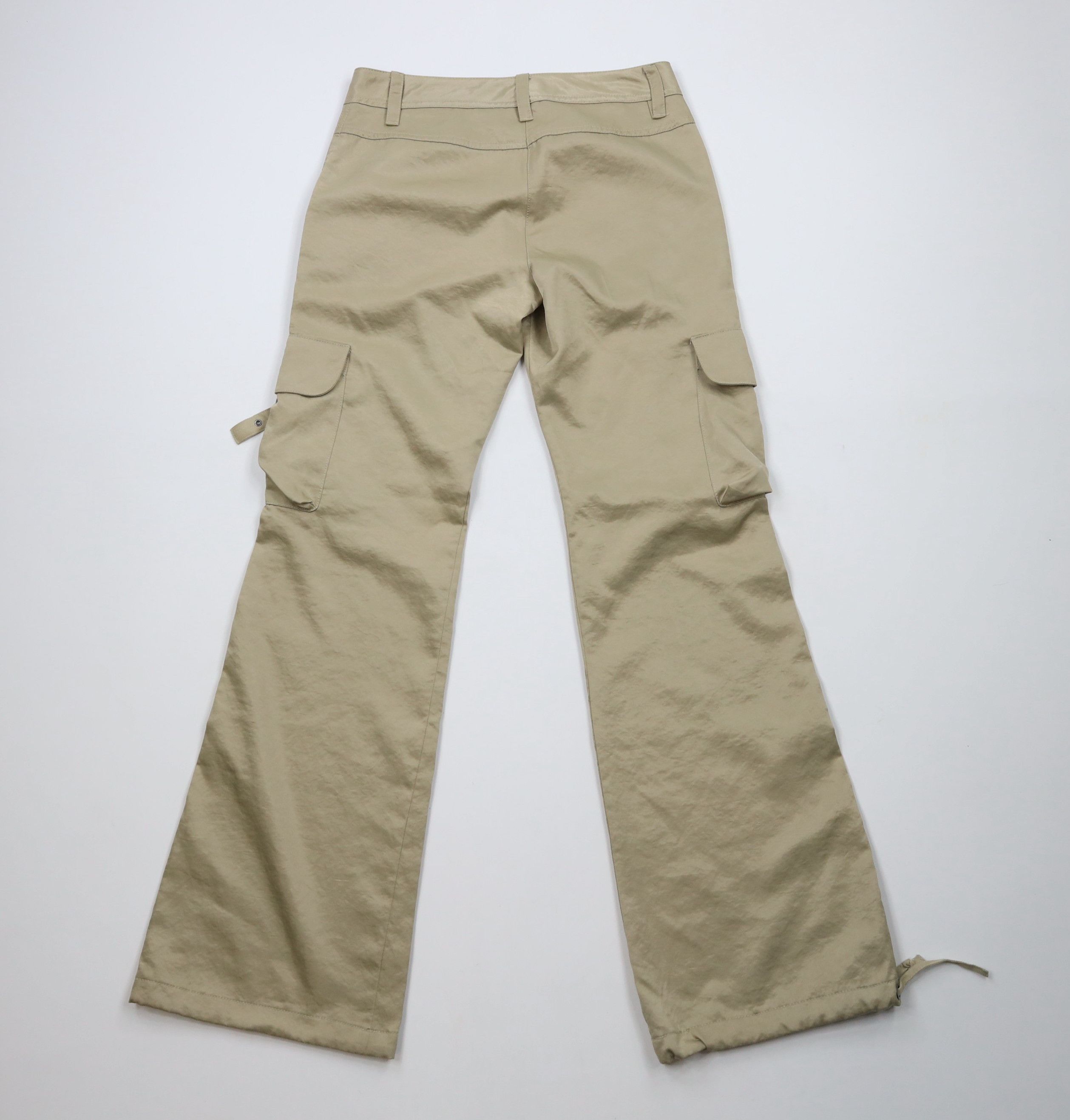 Express × Vintage Vintage Y2K Express Silky Flared Wide Leg Cargo Pants Gold Size 25" / US 0 / IT 36 - 9 Thumbnail