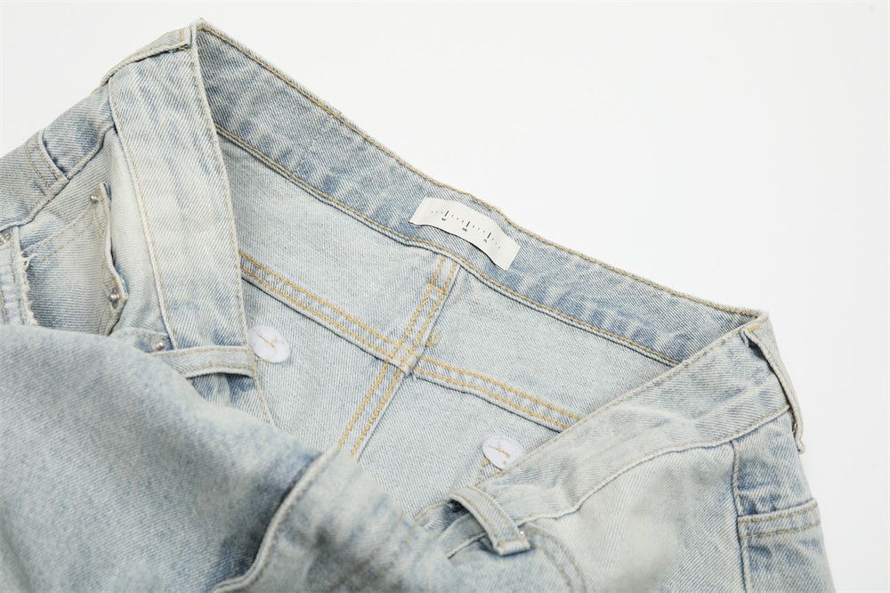 Jean Men's retro punk distressed washed scimitar jeans y2k Size US 32 / EU 48 - 4 Thumbnail