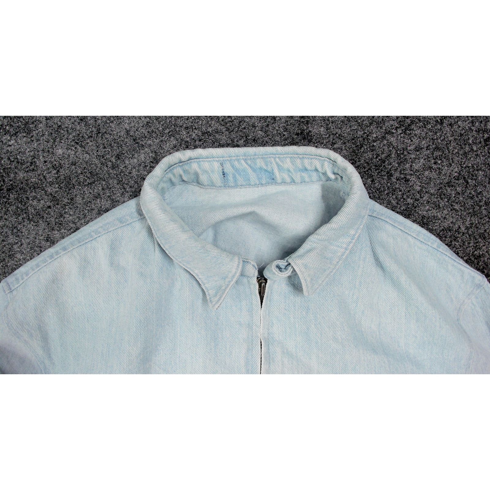 Vintage 0s Vintage Light Wash Denim Boxy Cropped Bomber Jacket Size US L / EU 52-54 / 3 - 11 Thumbnail