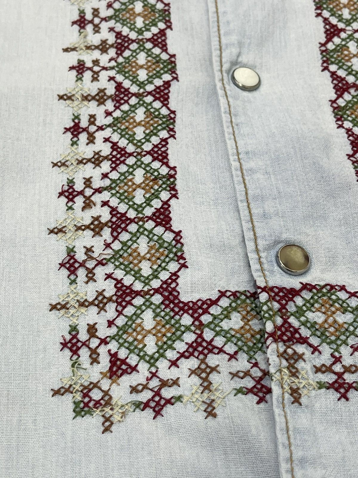 Comme des Garcons Homme Native Western Shirt Iroquois Japan Faded Blue Chambray 6🟩8 Size US M / EU 48-50 / 2 - 16 Thumbnail