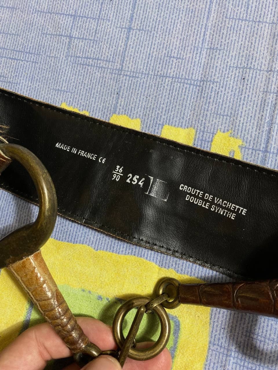 Japanese Brand CRAZY Y2K Japanese Genuine Leather Big Logo Buckle Belt Size ONE SIZE - 9 Thumbnail
