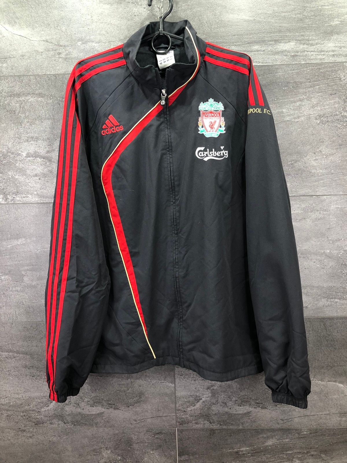 Pre-owned Adidas X Liverpool Adidas Liverpool 2009 Vintage Football Soccer Men's Jacket In Black