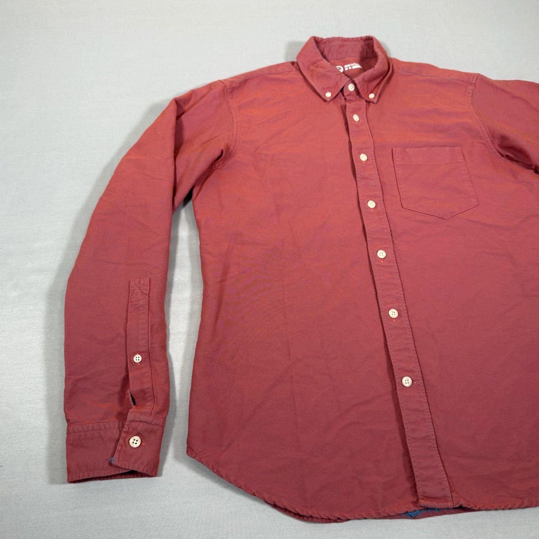 Outlier Outlier Shirt Mens M Red Chambray Long Sleeve Button-Up Slim Casual Shirt Size US M / EU 48-50 / 2 - 6 Thumbnail
