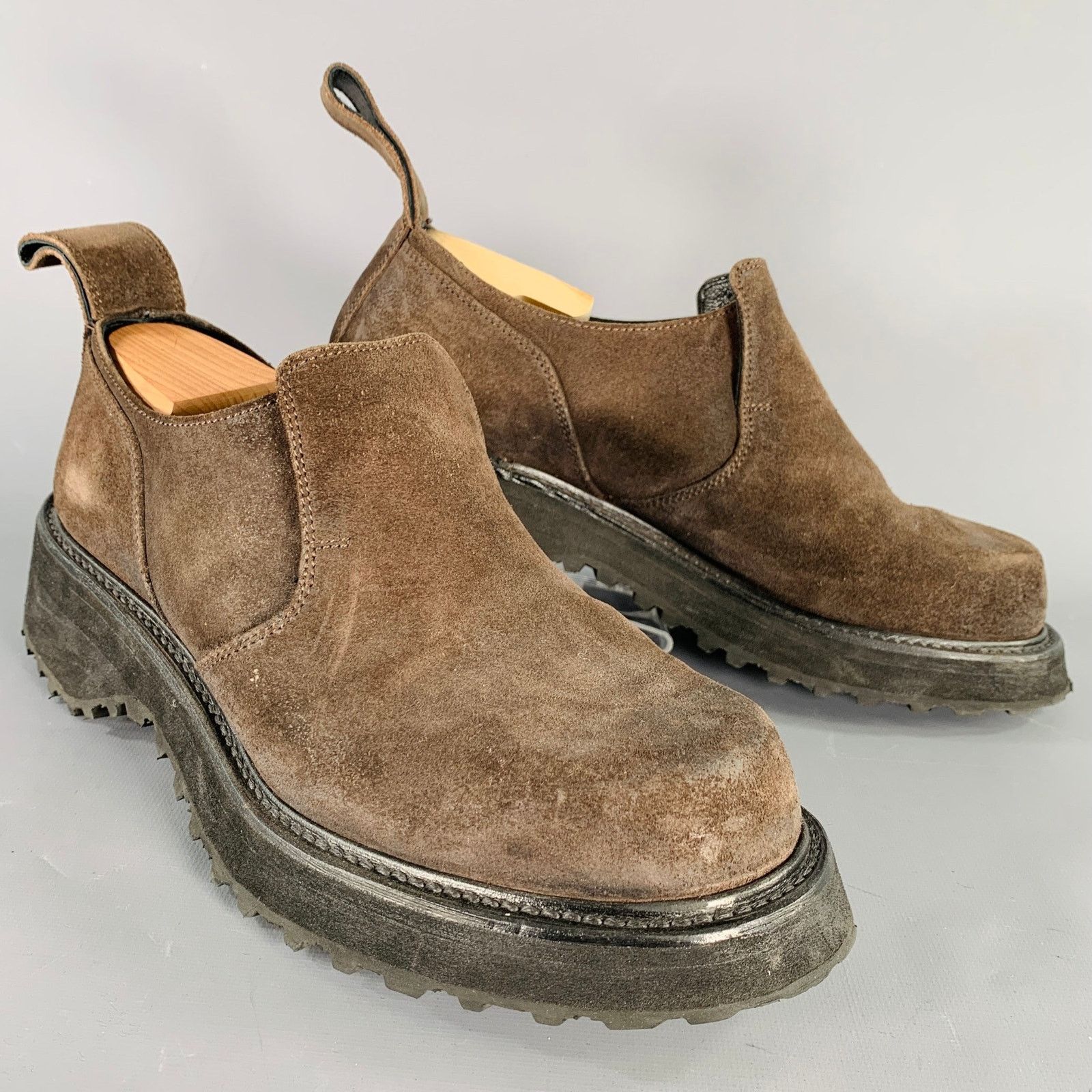 Julius JULIUS_7 9.5 Brown Black Suede Chunky Tread Sole Loafers Size US 9.5 / EU 42-43 - 1 Thumbnail