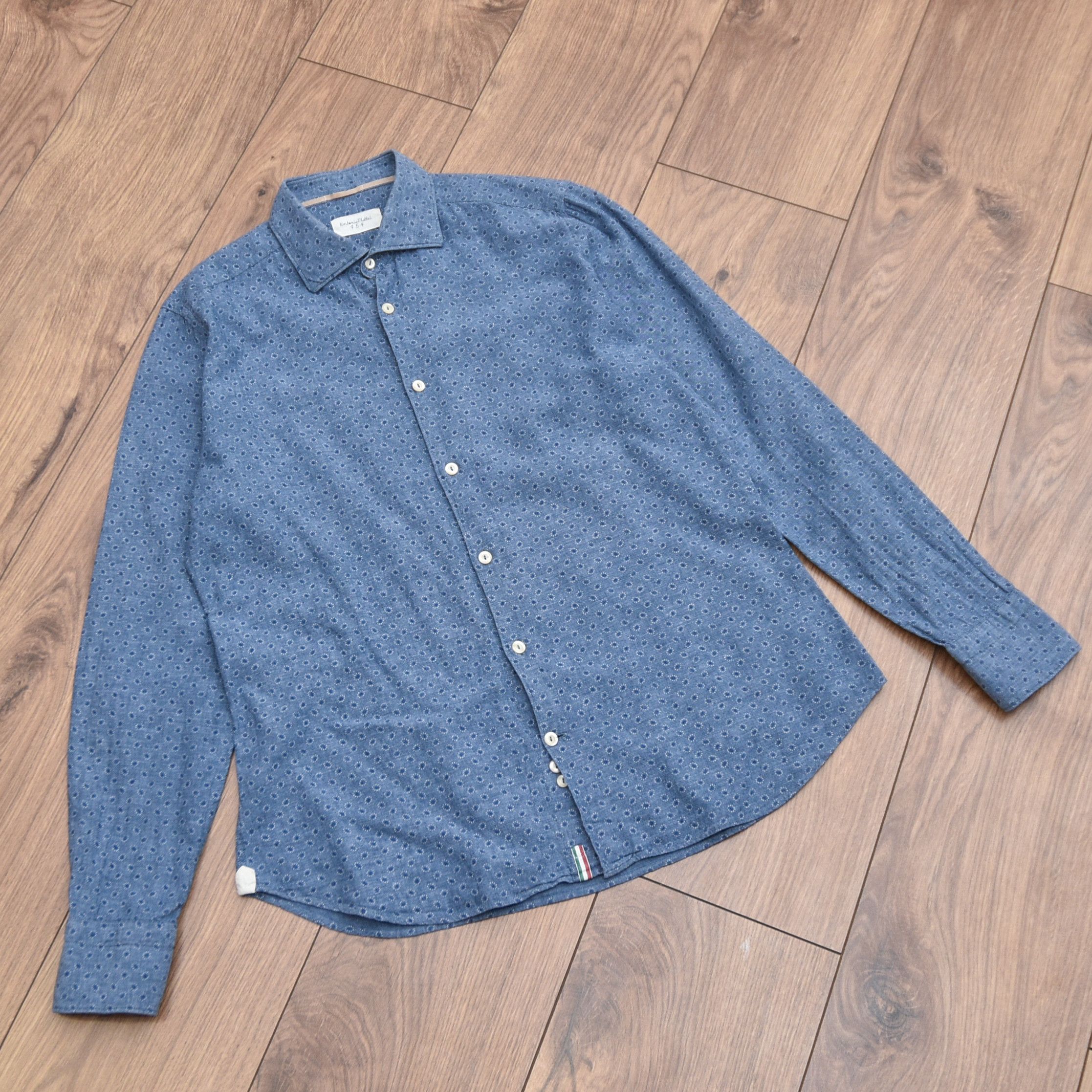 Tintoria Mattei TINTORIA MATTEI 954 Blue Polka Dot Slim Fit Cotton Shirt Size US M / EU 48-50 / 2 - 5 Thumbnail