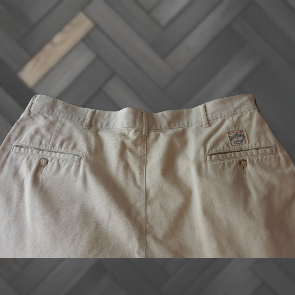 Polo Ralph Lauren VTG Polo Ralph Lauren Men's Pleated Pants Size 38x30 Khakis Beige Chino Patch Pants Mens Wide Leg Pleated Front Style 90s Size US M / EU 48-50 / 2 - 1 Thumbnail
