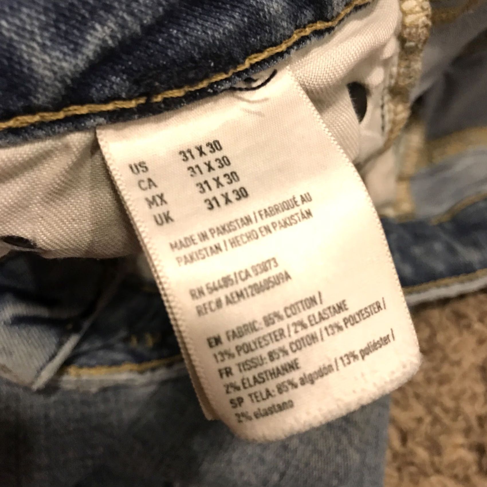 American Eagle Outfitters American Eagle Outfitters Jeans Straight Mens 31x30 Cotton Denim Blue A2 Size US 31 - 4 Thumbnail