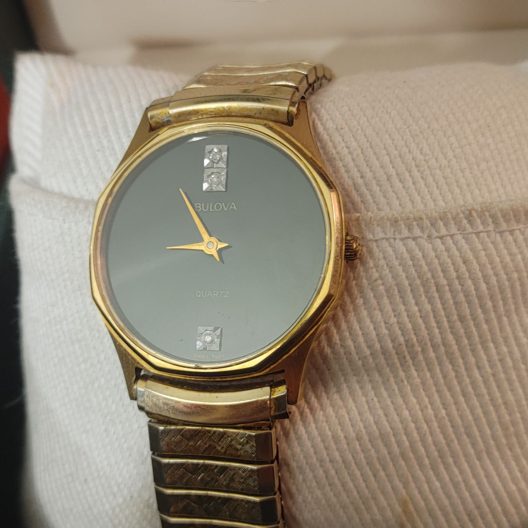 Bulova Bulova Quartz Gold Tone Watch Vintage Diamond Accents Stainl Size ONE SIZE - 6 Thumbnail