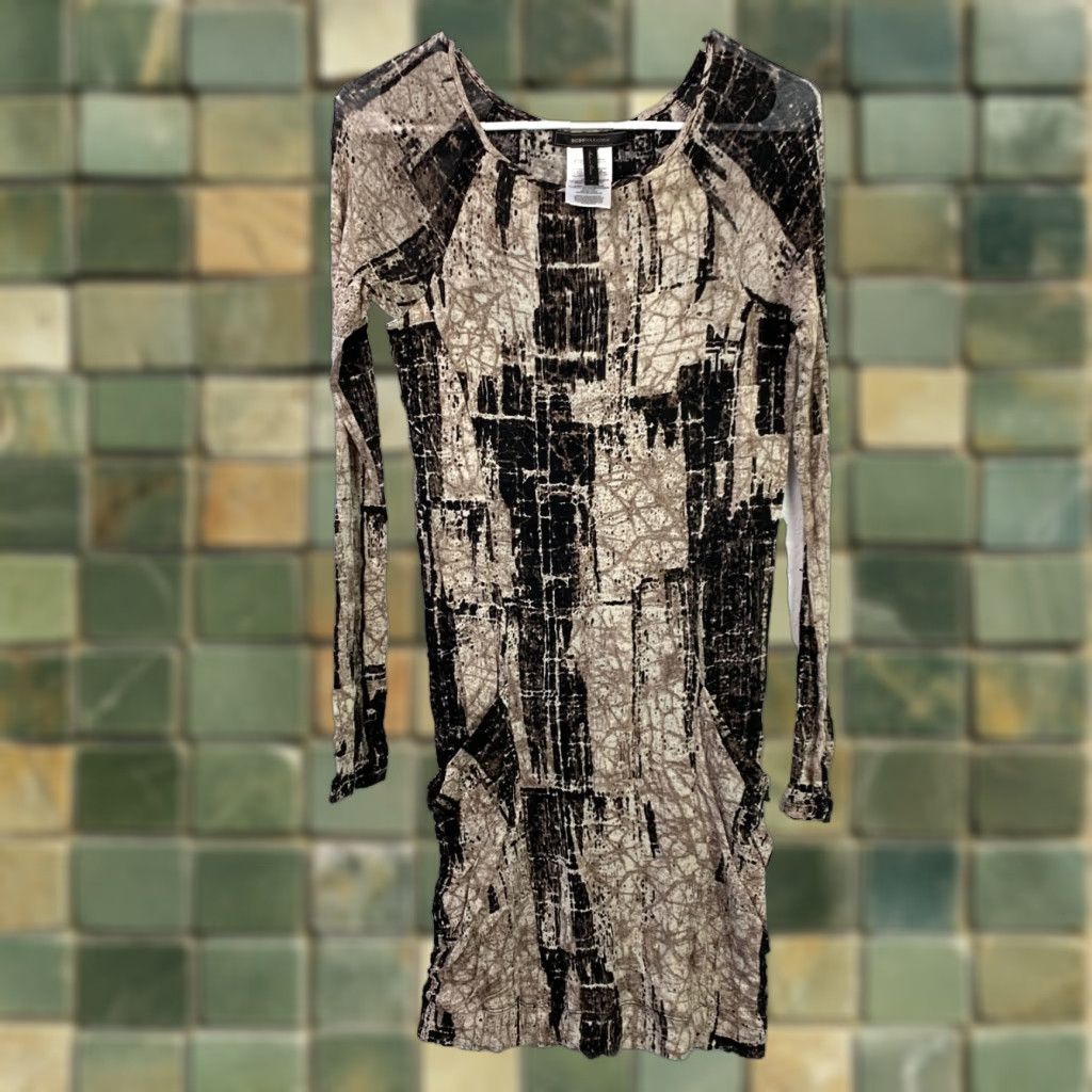Bcbgmaxazria BCBGMAXAZRIA Tie Dye Long Sleeve Dress Multicolor Polyester Spandex Bohemian Bodycon M Size M / US 6-8 / IT 42-44 - 1 Thumbnail