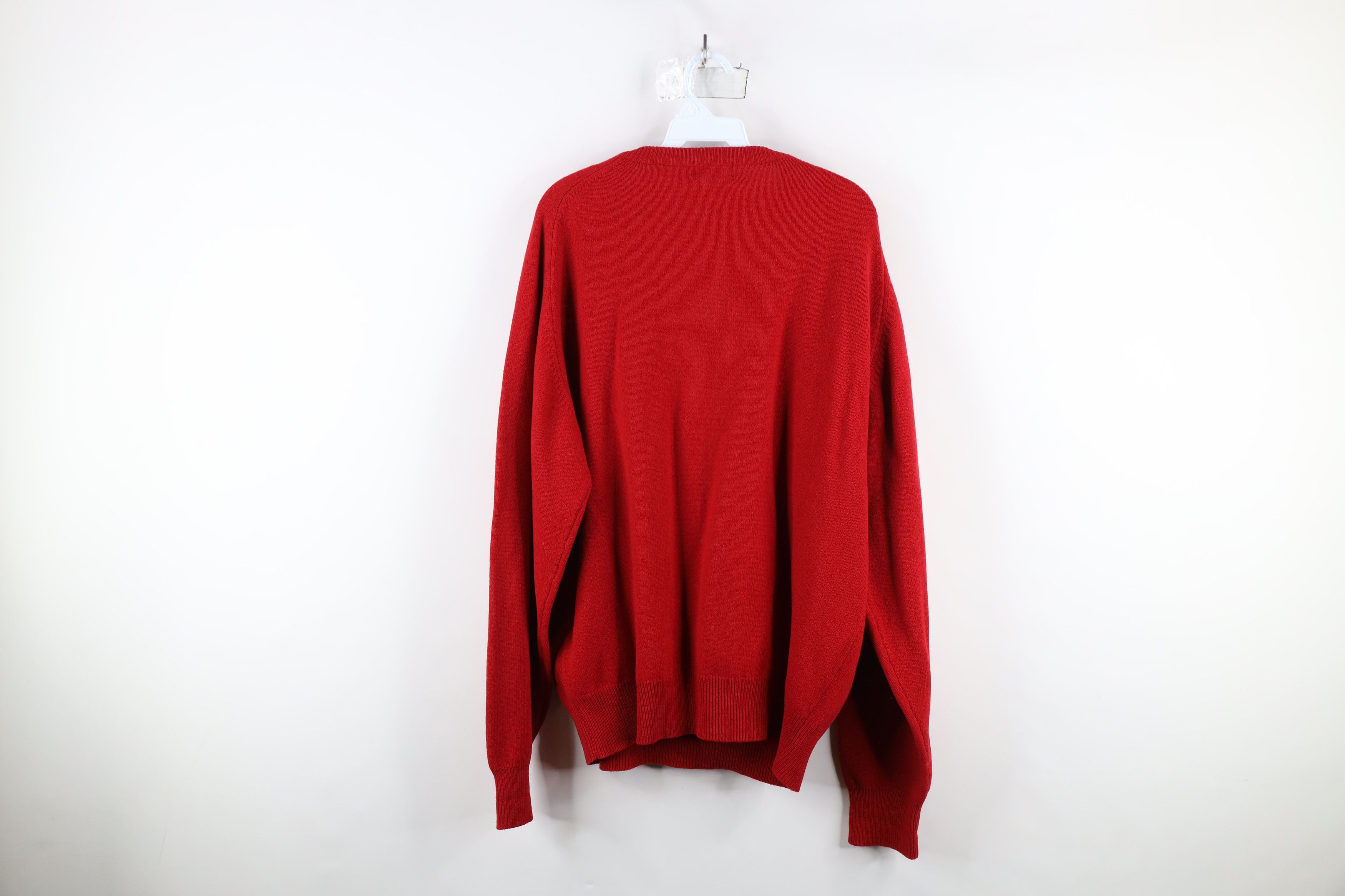 Vintage Vintage 90s Streetwear Heavy Lambswool Knit V-Neck Sweater Size US XL / EU 56 / 4 - 11 Thumbnail