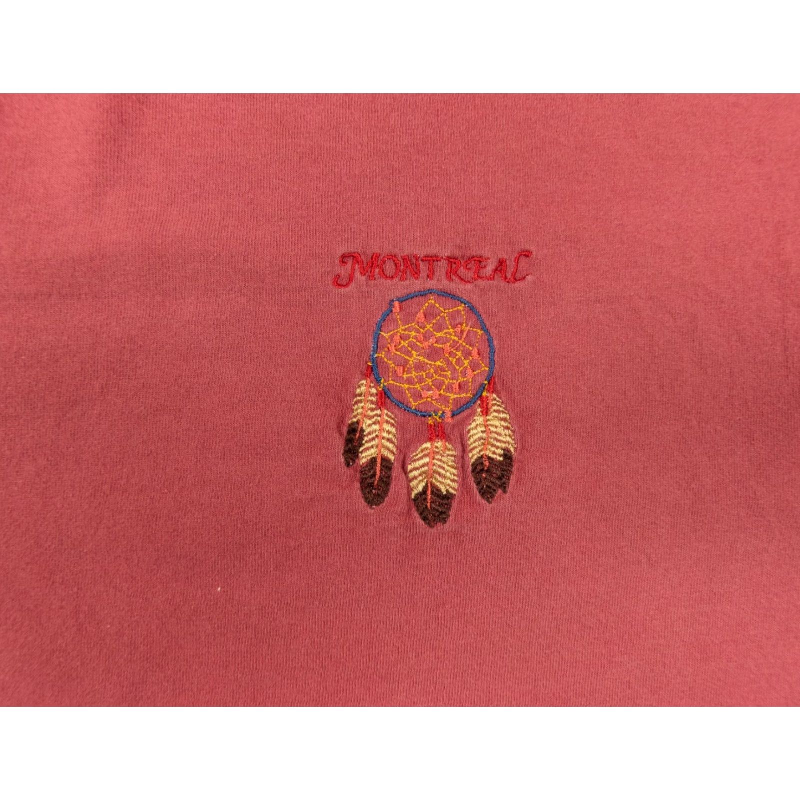 Fruit Of The Loom VINTAGE Montreal T-Shirt Adult Large Red 90s Cotton Crew Neck Short Sleeve Embroidered Logo Men Size US L / EU 52-54 / 3 - 3 Thumbnail