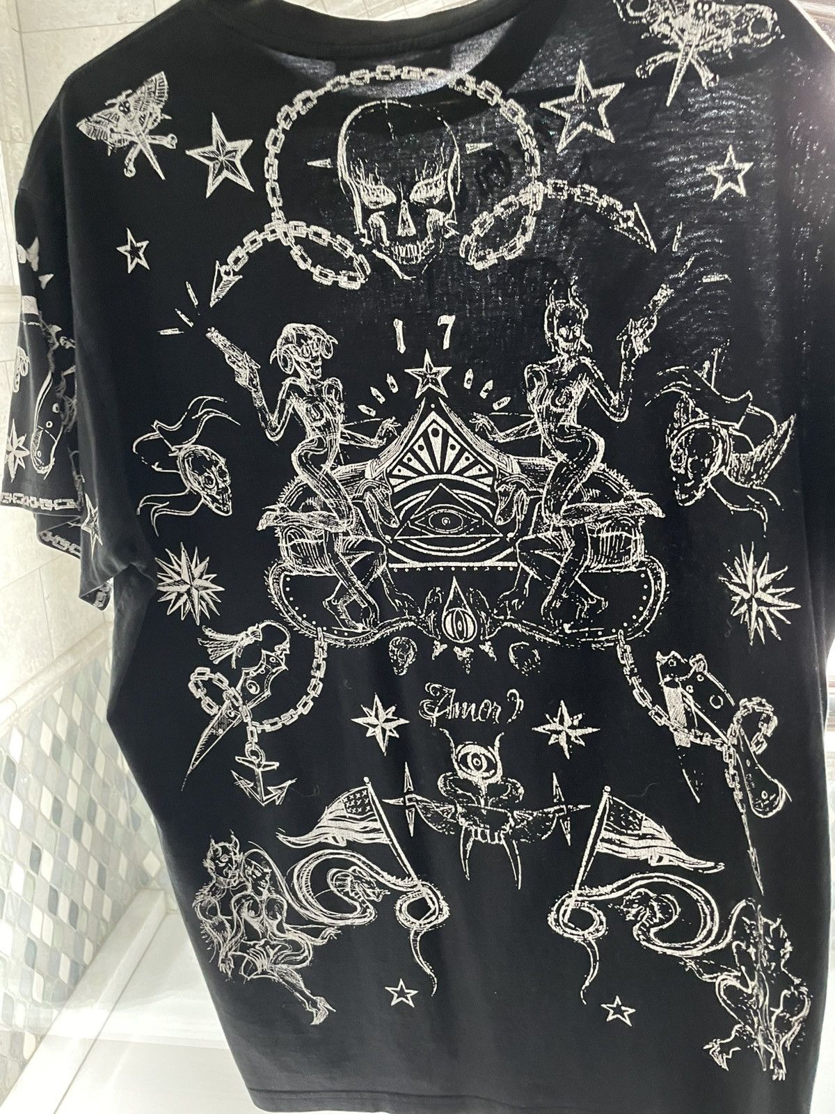 Givenchy Givenchy Tattoo Tee (Black) Size US M / EU 48-50 / 2 - 3 Thumbnail