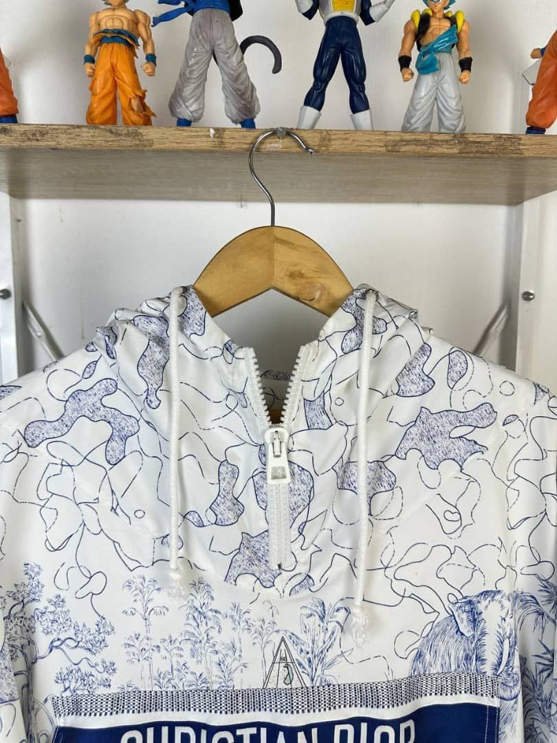 Christian Dior Monsieur White and Blue Printed Around The World Anorak Coat S, 2020 Size US M / EU 48-50 / 2 - 9 Thumbnail