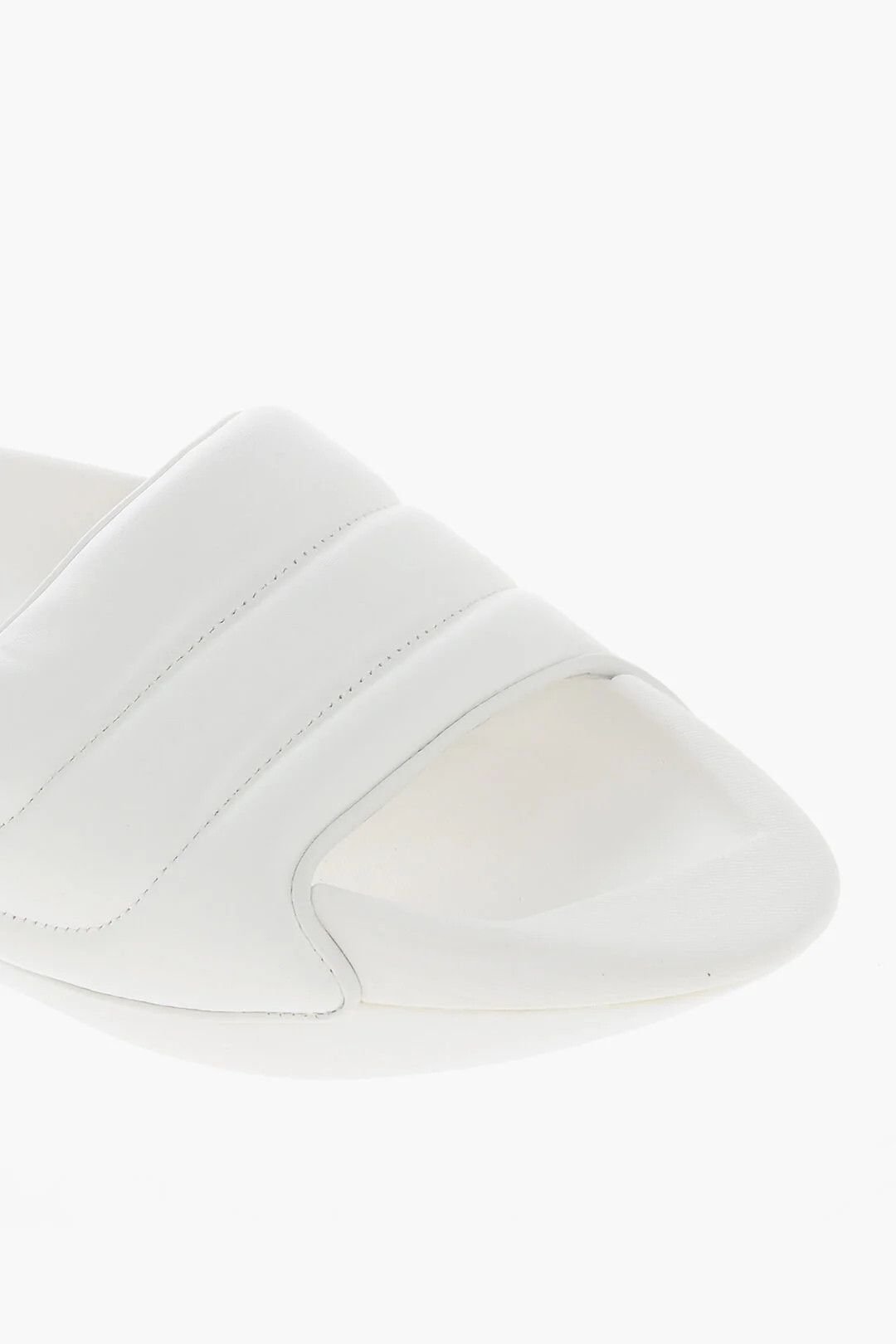 Balmain og1mm0326 Quilted Leather Sandals in White Size US 8 / EU 41 - 4 Thumbnail