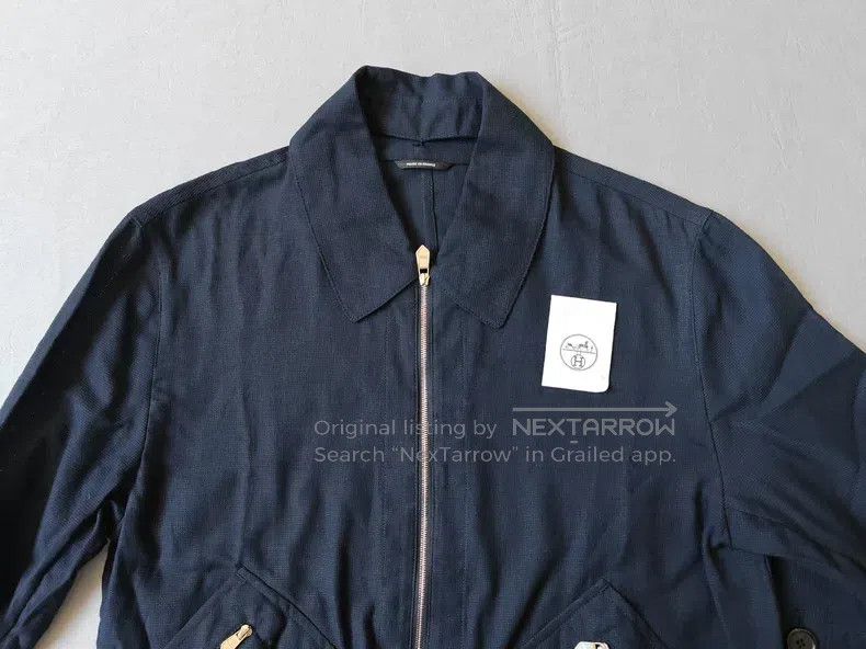 Hermes Hermes Navy Blue Cotton Thin Jacket Size US S / EU 44-46 / 1 - 2 Thumbnail